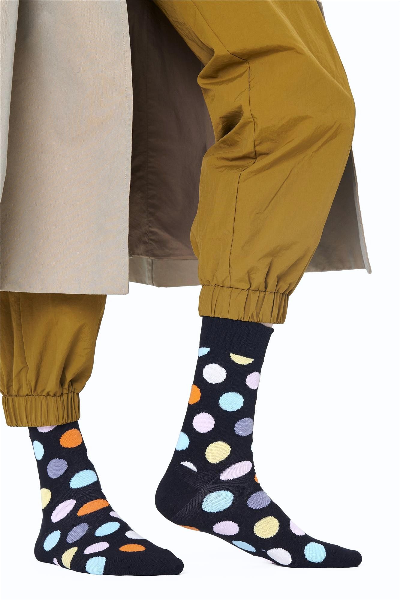 Happy Socks - Zwarte-multicolour Big Dot sokken, maat: 36-40
