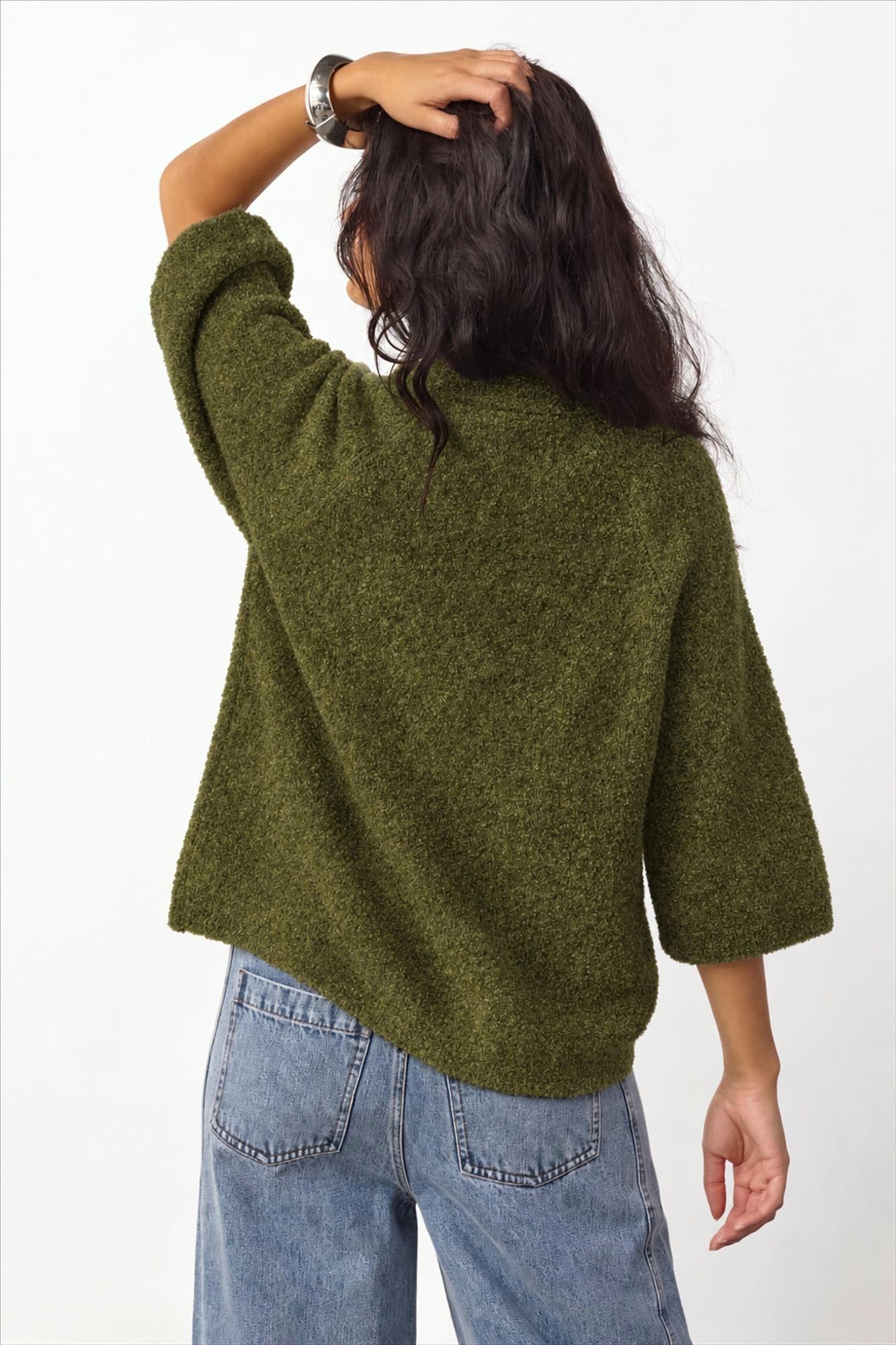 CO'COUTURE - Olijfgroene Kalika trui