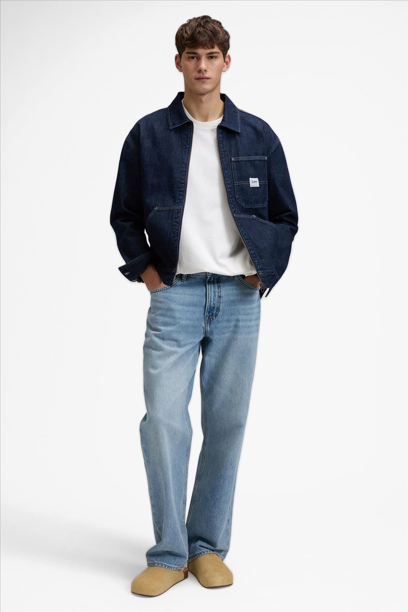 Lee - Lichtblauwe Asher loose straight jeans