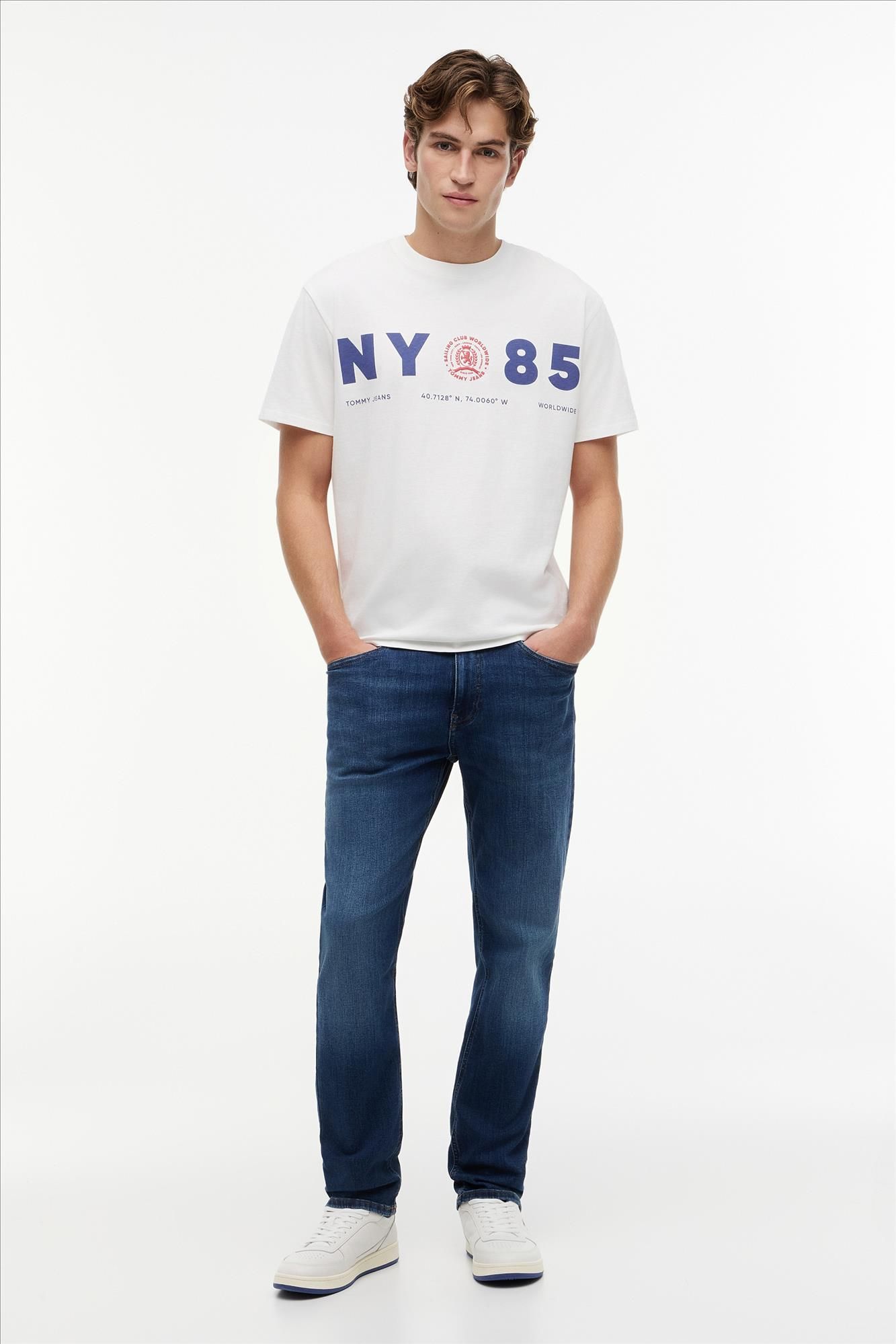 Tommy Jeans - Donkerblauwe Ryan slim straight jeans
