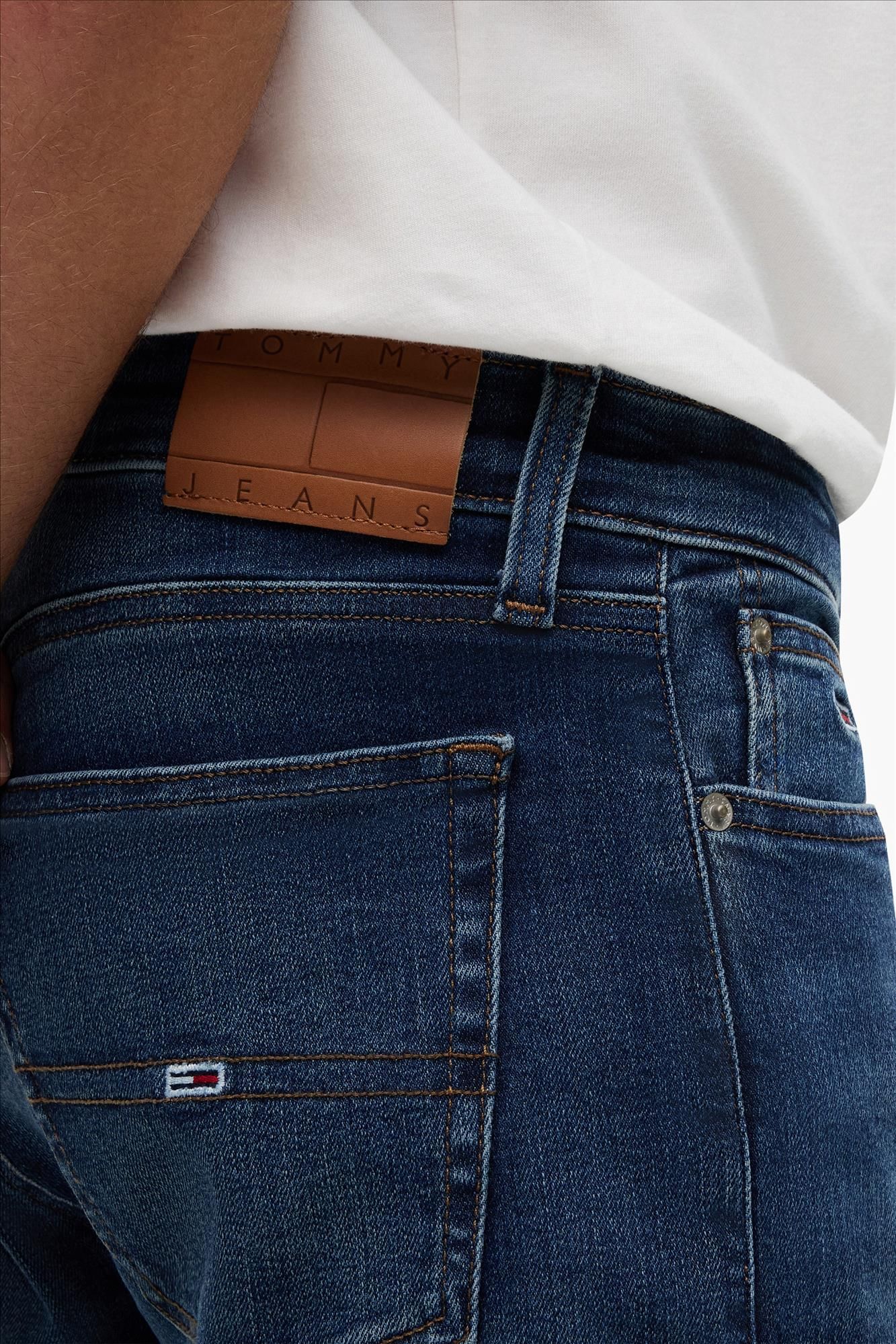 Tommy Jeans - Donkerblauwe Ryan slim straight jeans