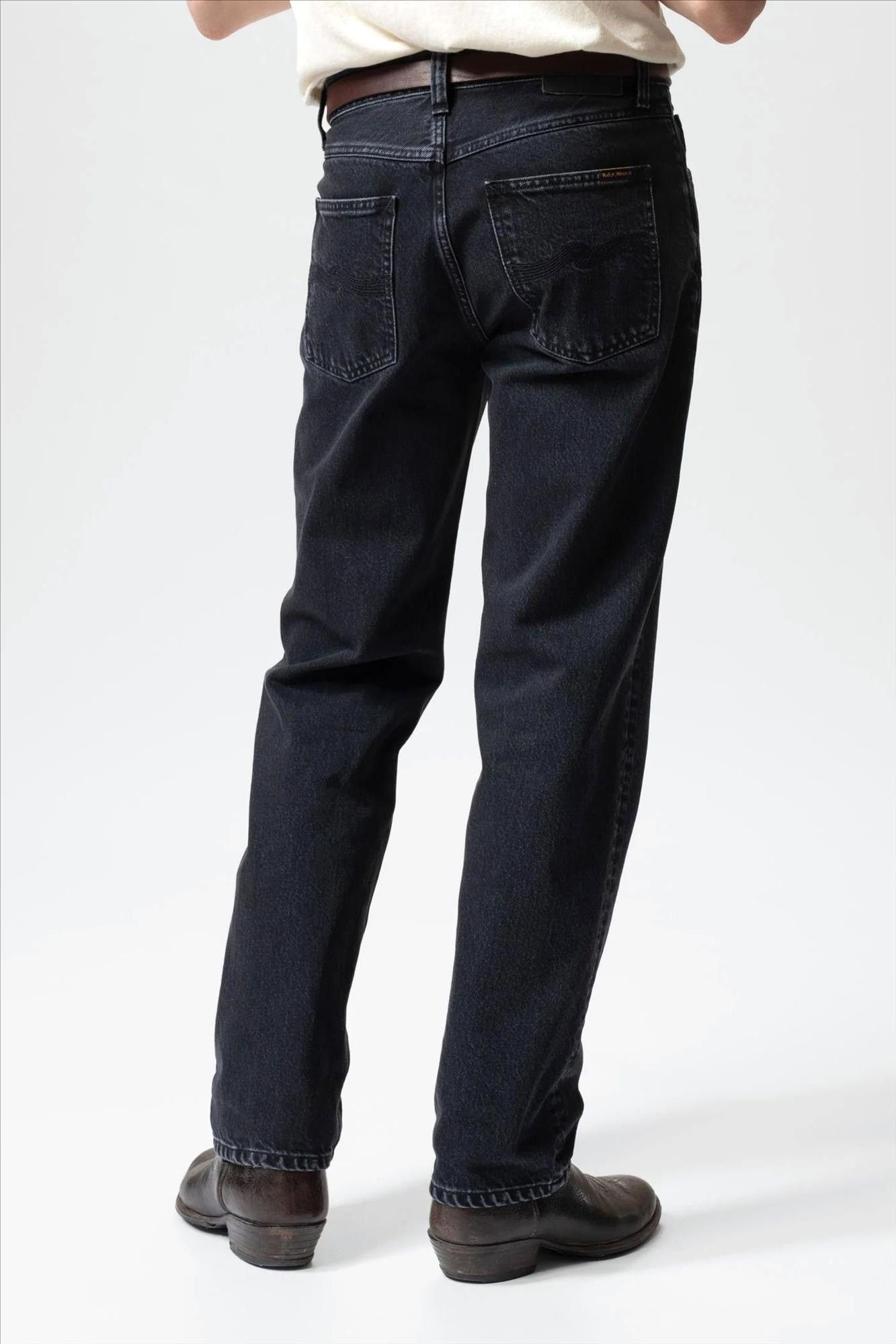 Nudie Jeans Co. - Zwarte Rad Rufus Straight jeans