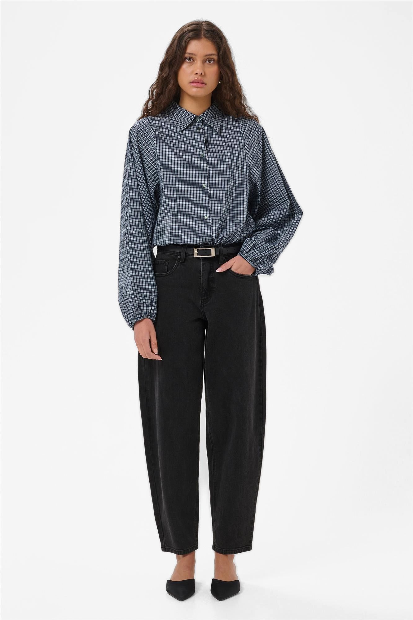 My Essential Wardrobe - Donkergrijze Baloo barrel jeans