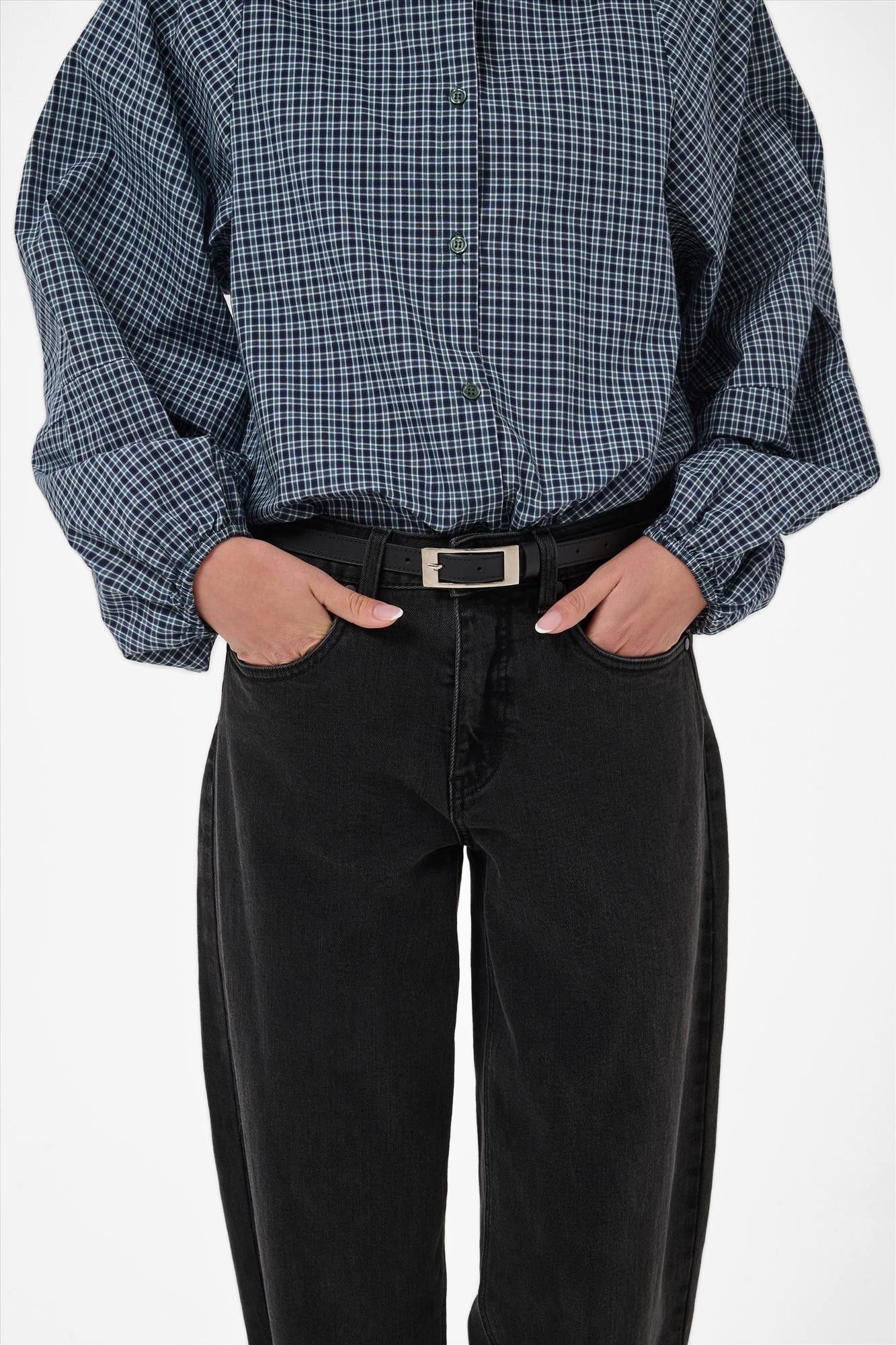 My Essential Wardrobe - Donkergrijze Baloo barrel jeans