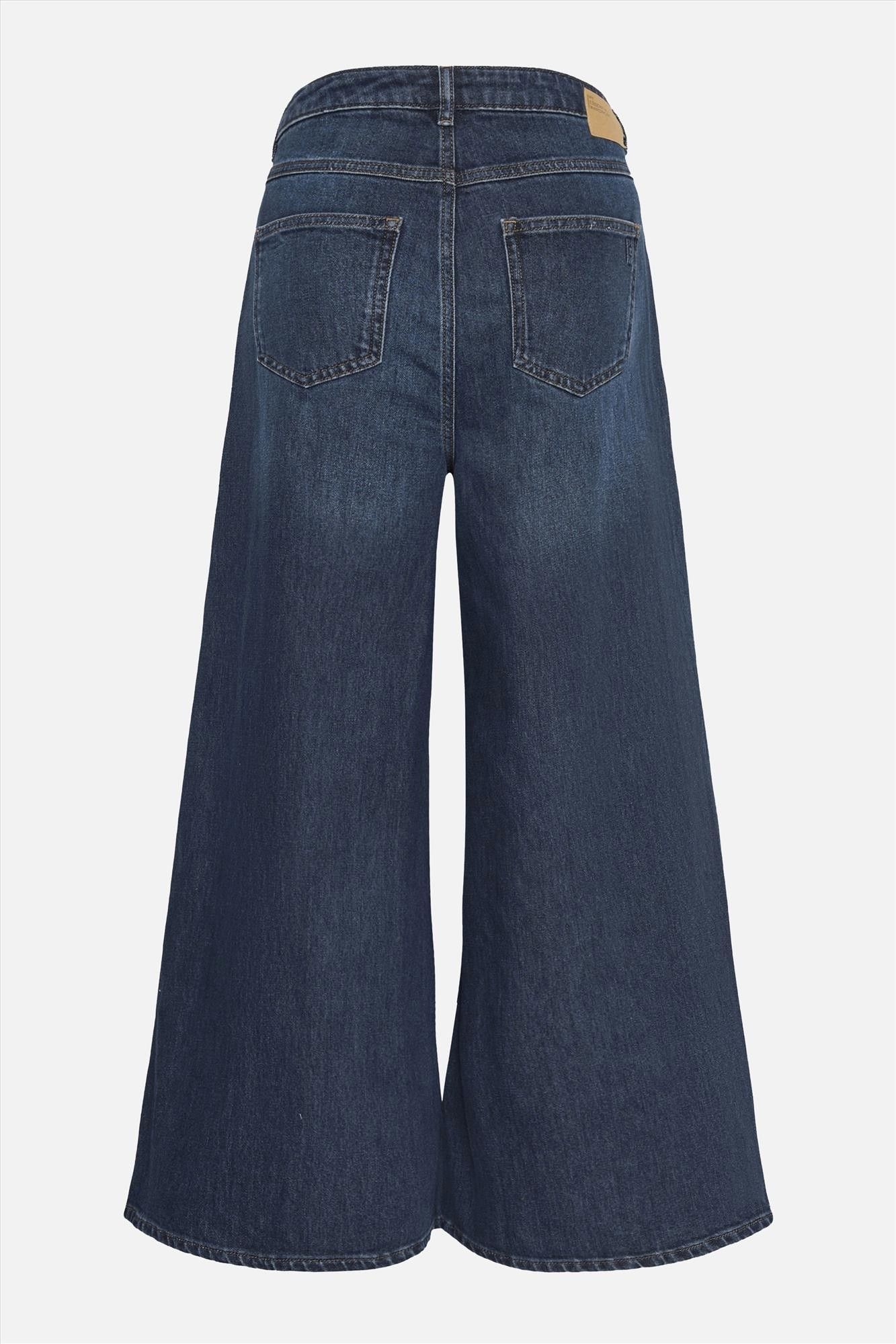 My Essential Wardrobe - Donkerblauwe Dicte wide jeans