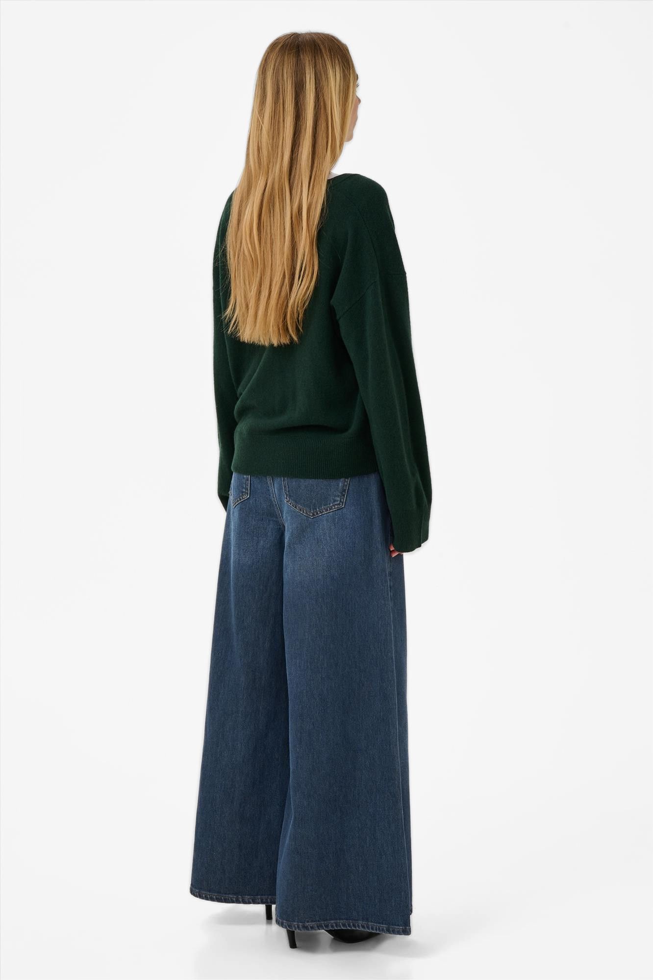 My Essential Wardrobe - Donkerblauwe Dicte wide jeans