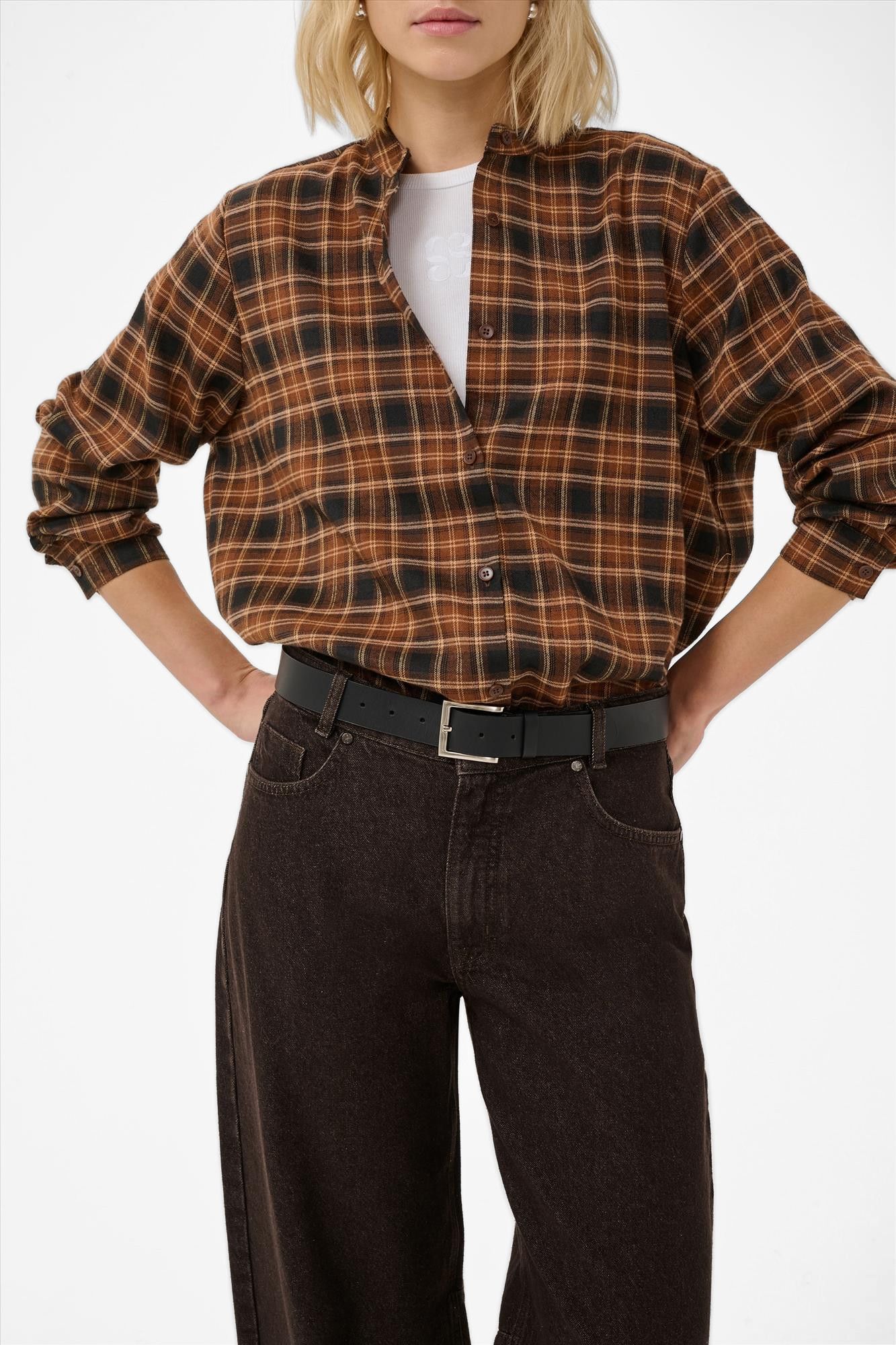 My Essential Wardrobe - Donkerbruine Lance barrel jeans