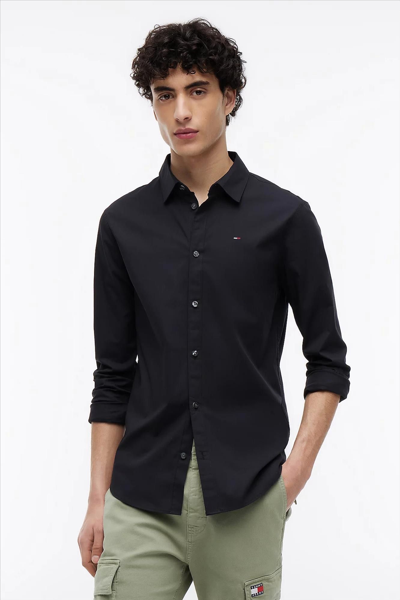Tommy Jeans - Zwart TJM Original Stretch hemd