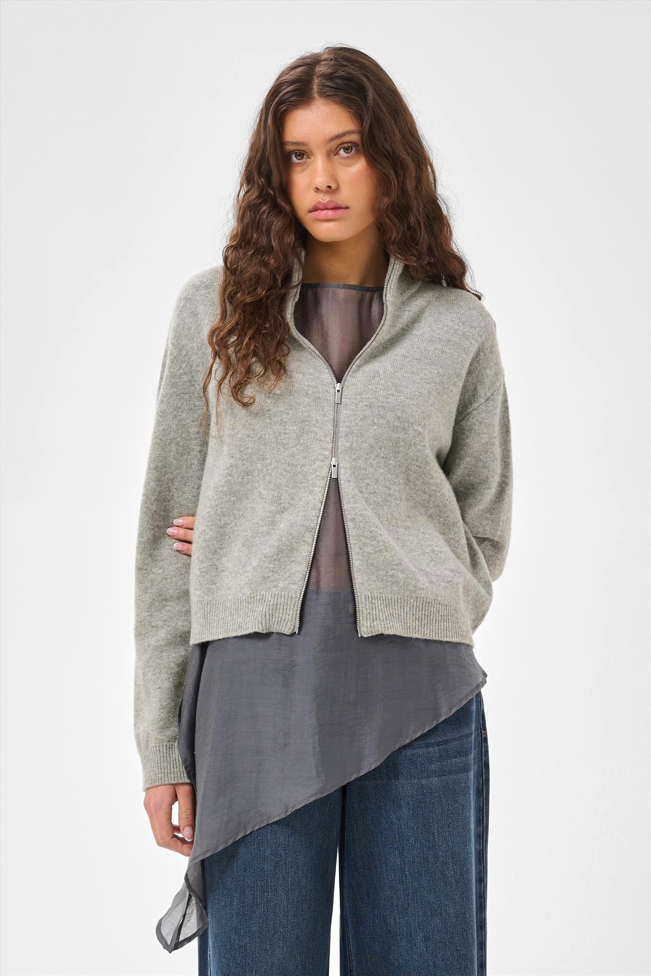 My Essential Wardrobe - Grijze Tracy cardigan