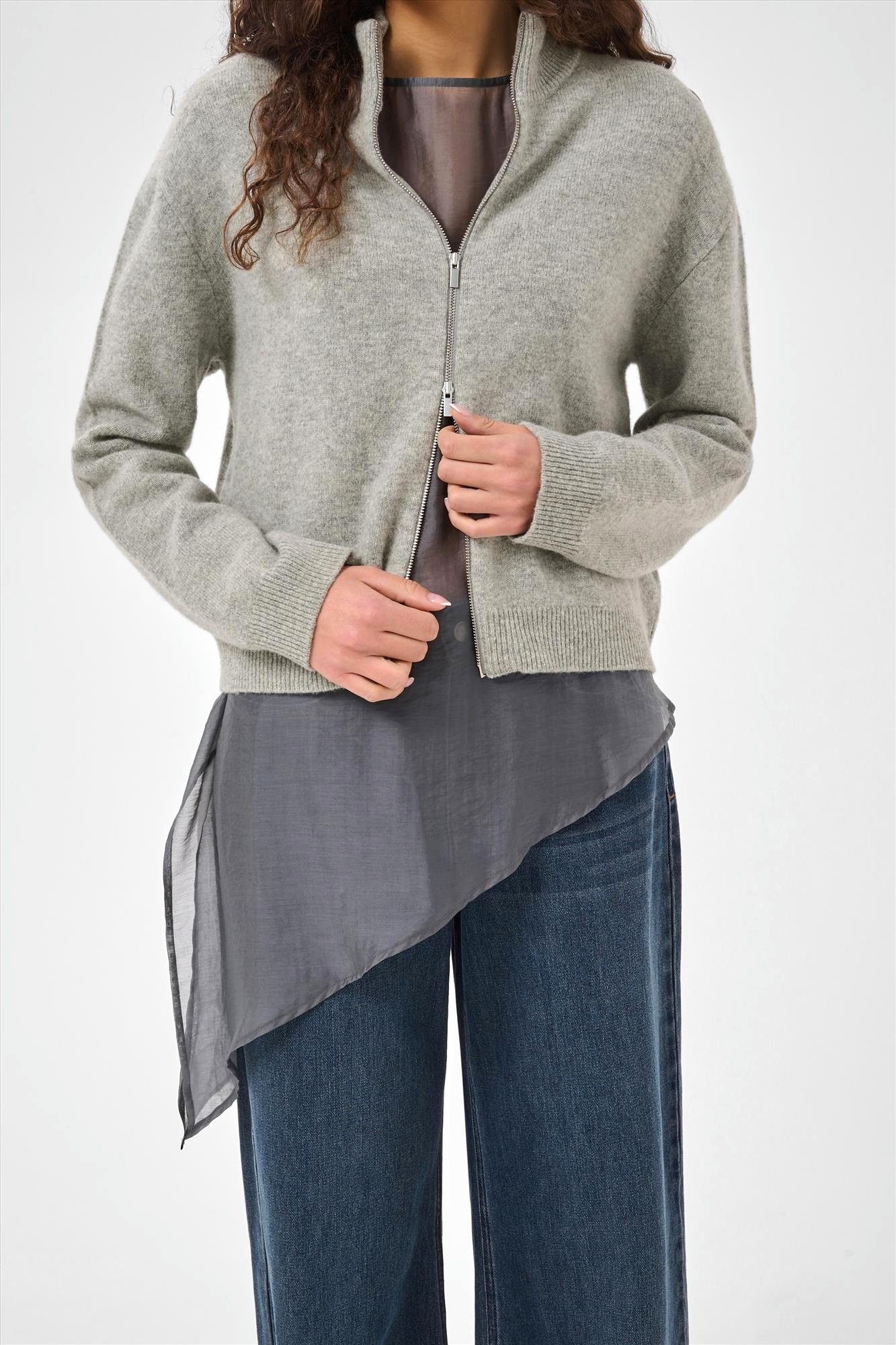My Essential Wardrobe - Grijze Tracy cardigan