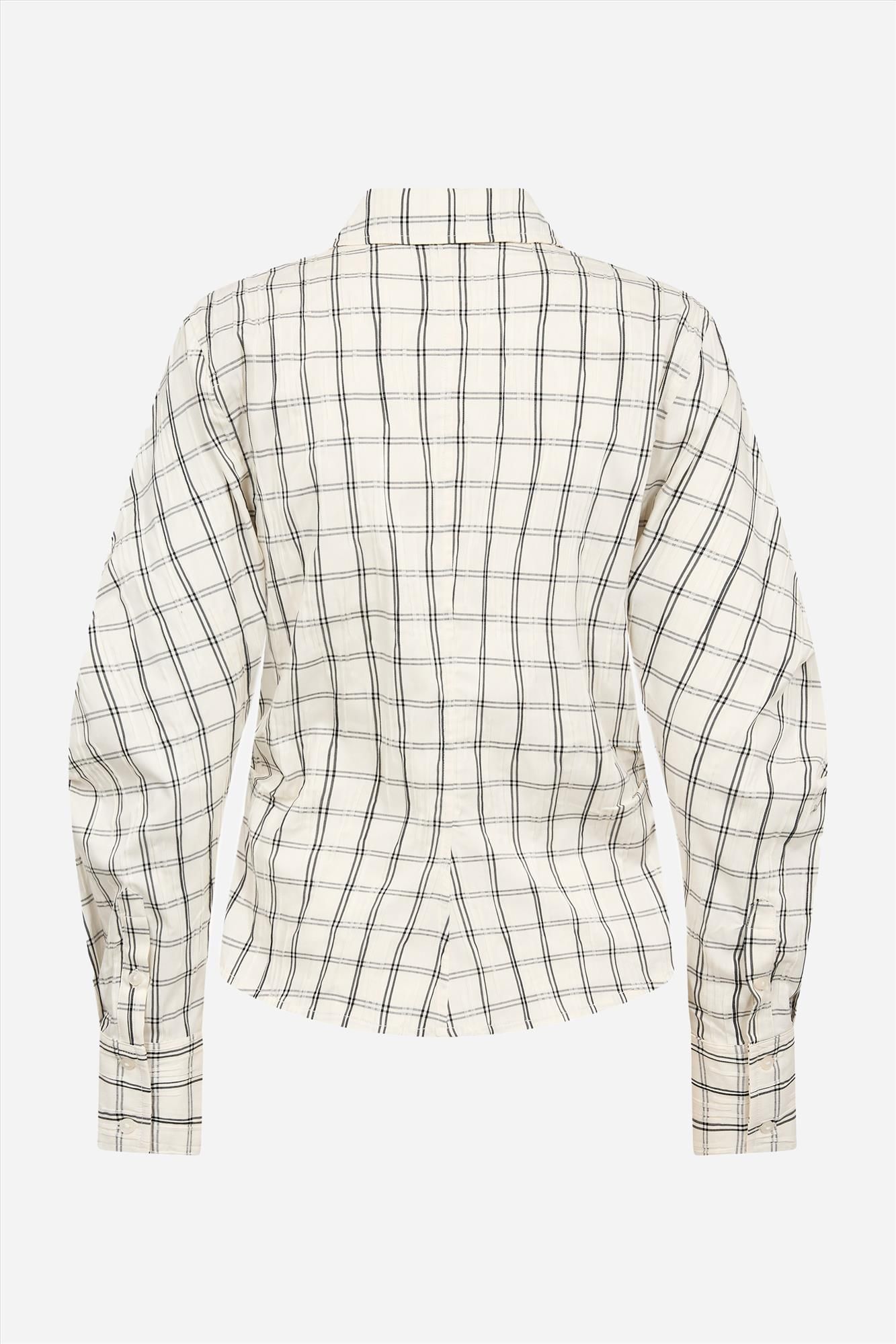 CO'COUTURE - Ecru Biso Asym Check blouse
