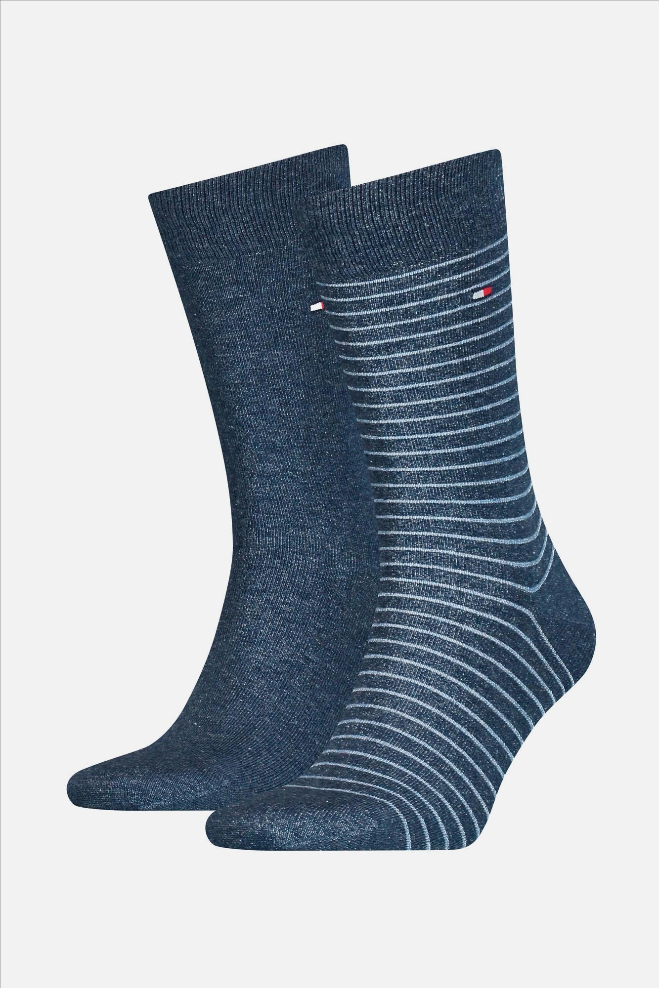 Hilfiger socks - Grijsblauwe Stripes 2-pack sokken