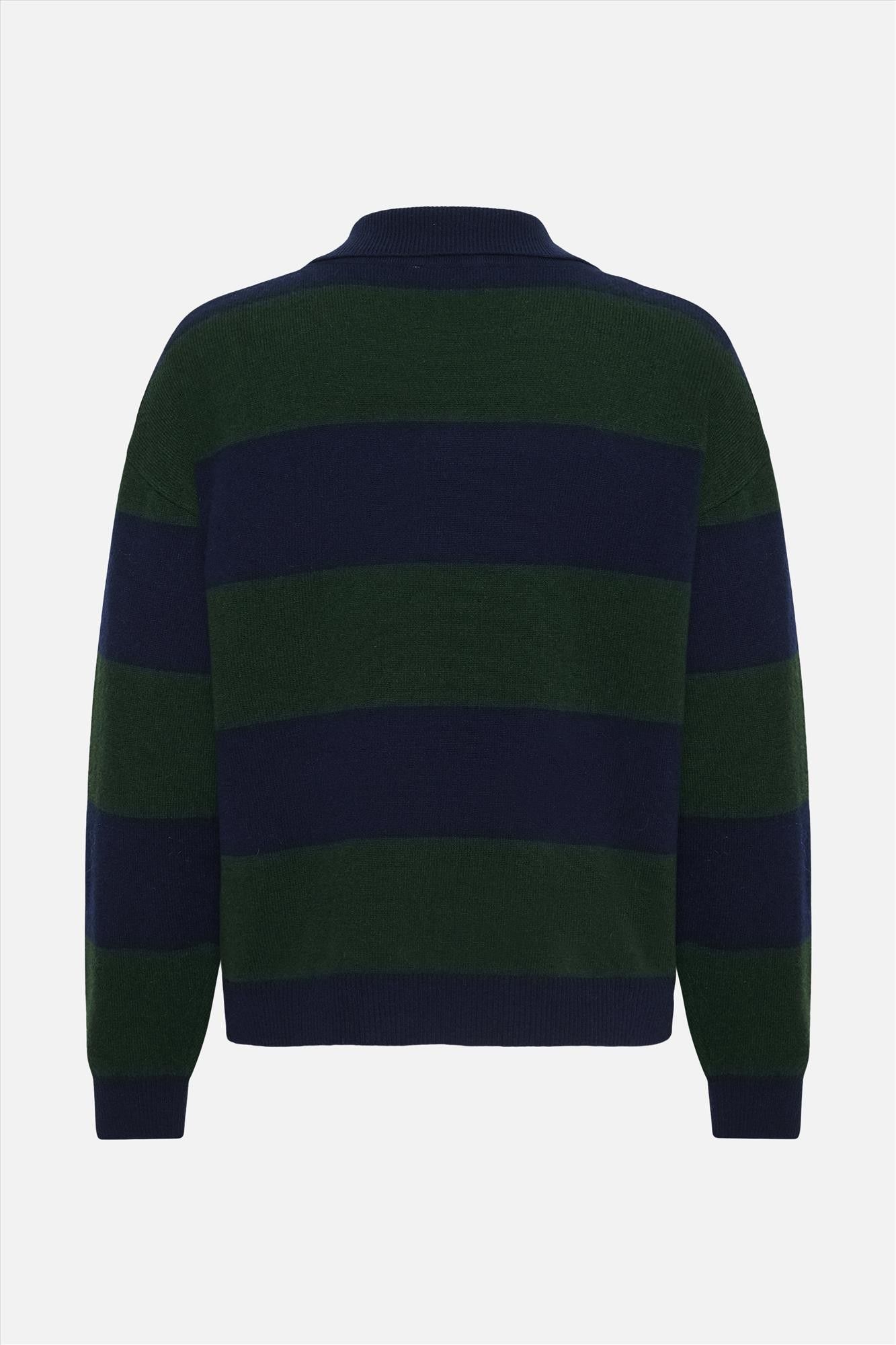 My Essential Wardrobe - Donkerblauw-Donkergroene Jola polotrui