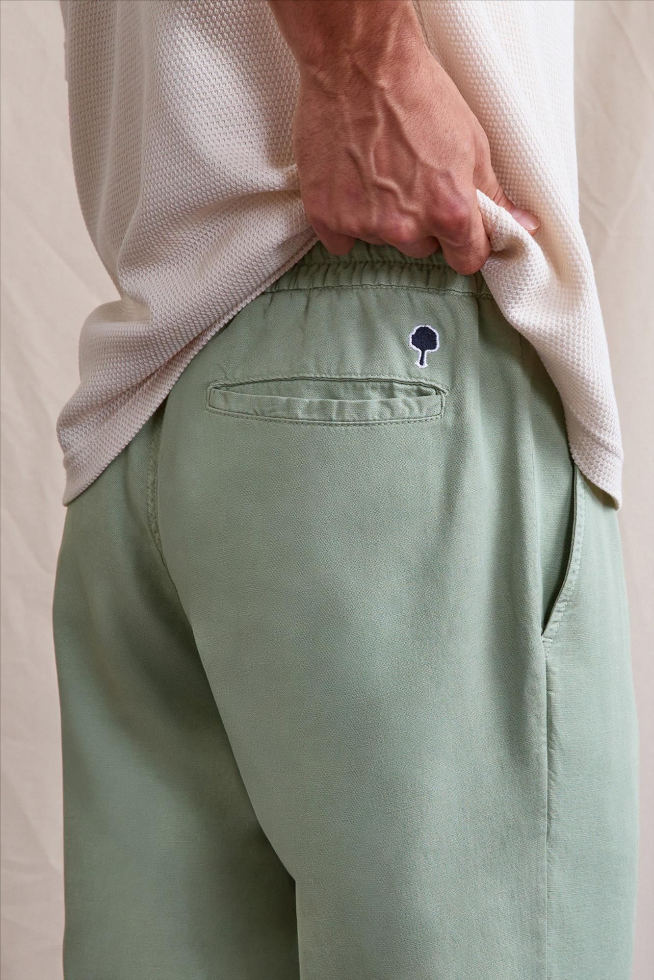 Faguo - Mintgroene Dreuille Linen broek