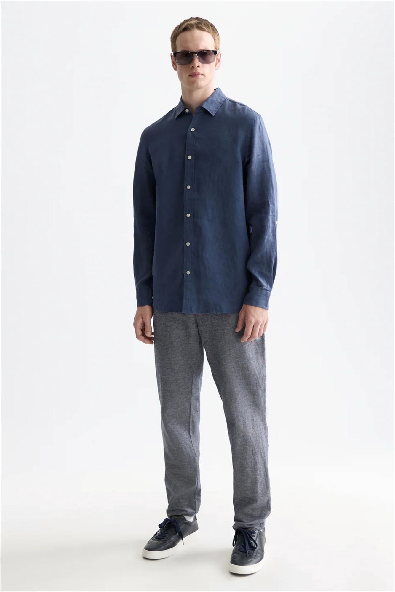 Scotch & Soda - Blauwe Warren regular straight broek