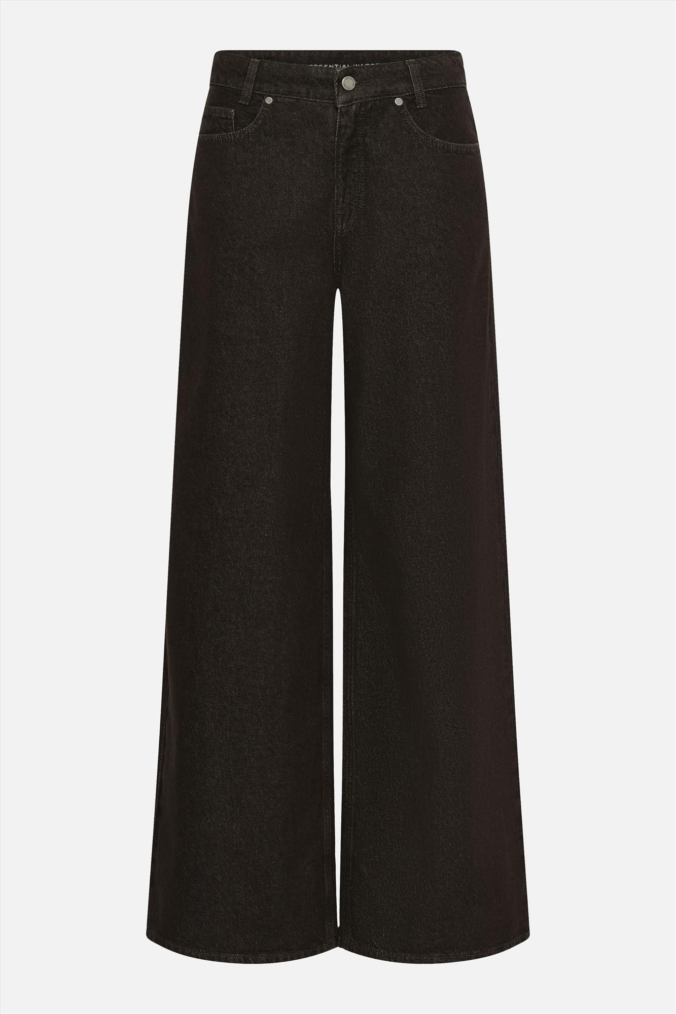 My Essential Wardrobe - Donkerbruine Ava wide jeans