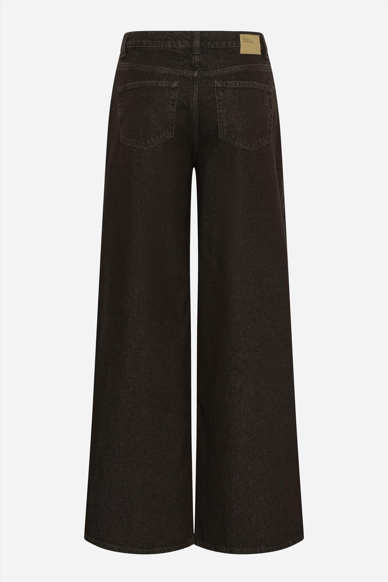 My Essential Wardrobe - Donkerbruine Ava wide jeans