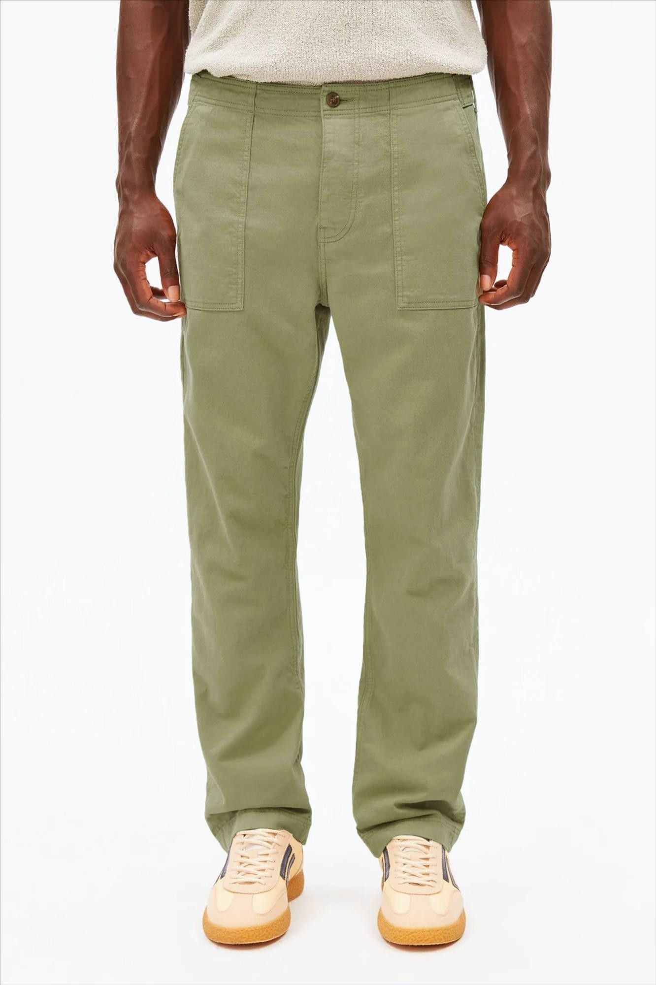 Armed Angels - Lichtgroene Cotton Linen broek