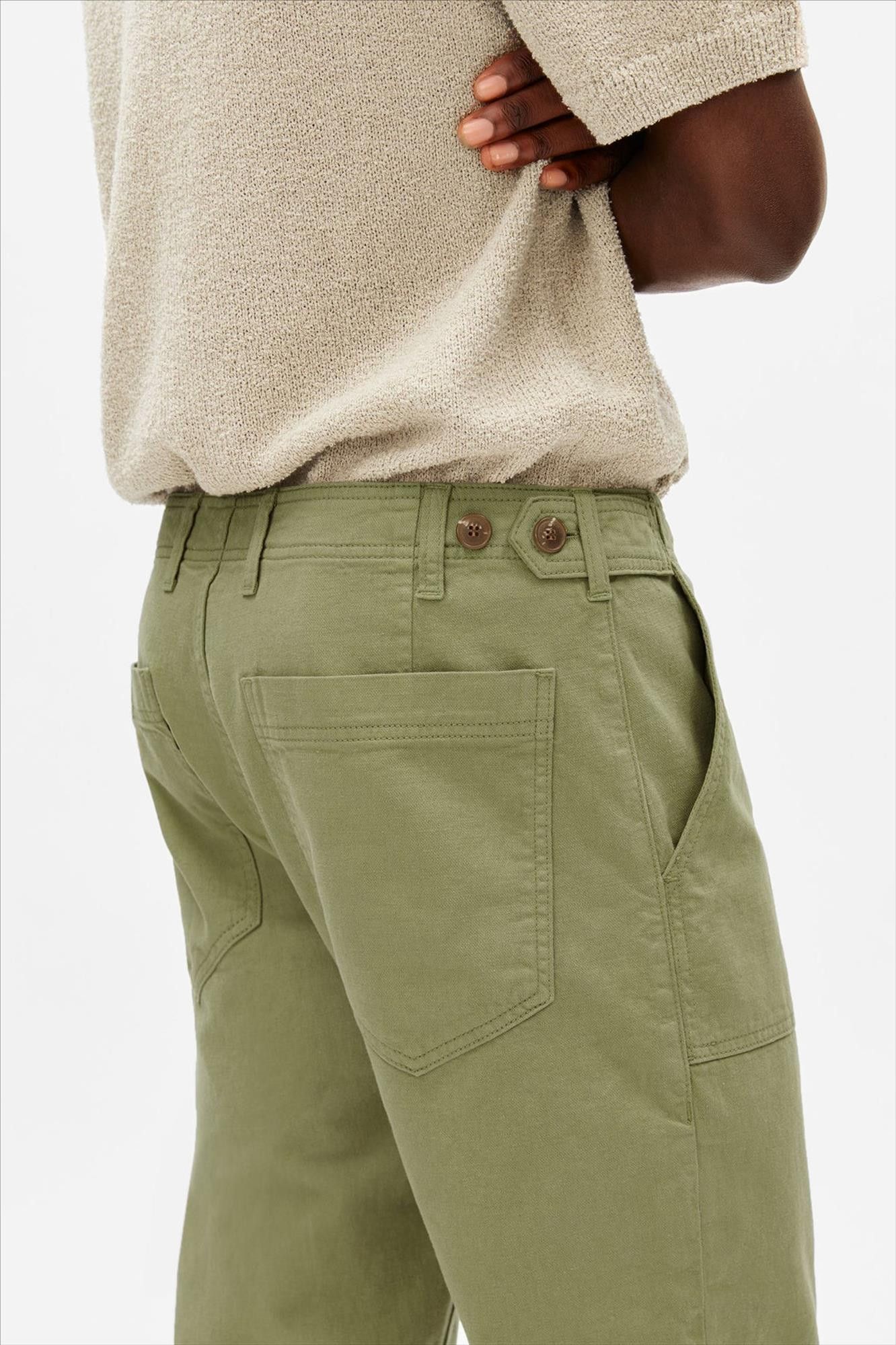 Armed Angels - Lichtgroene Cotton Linen broek