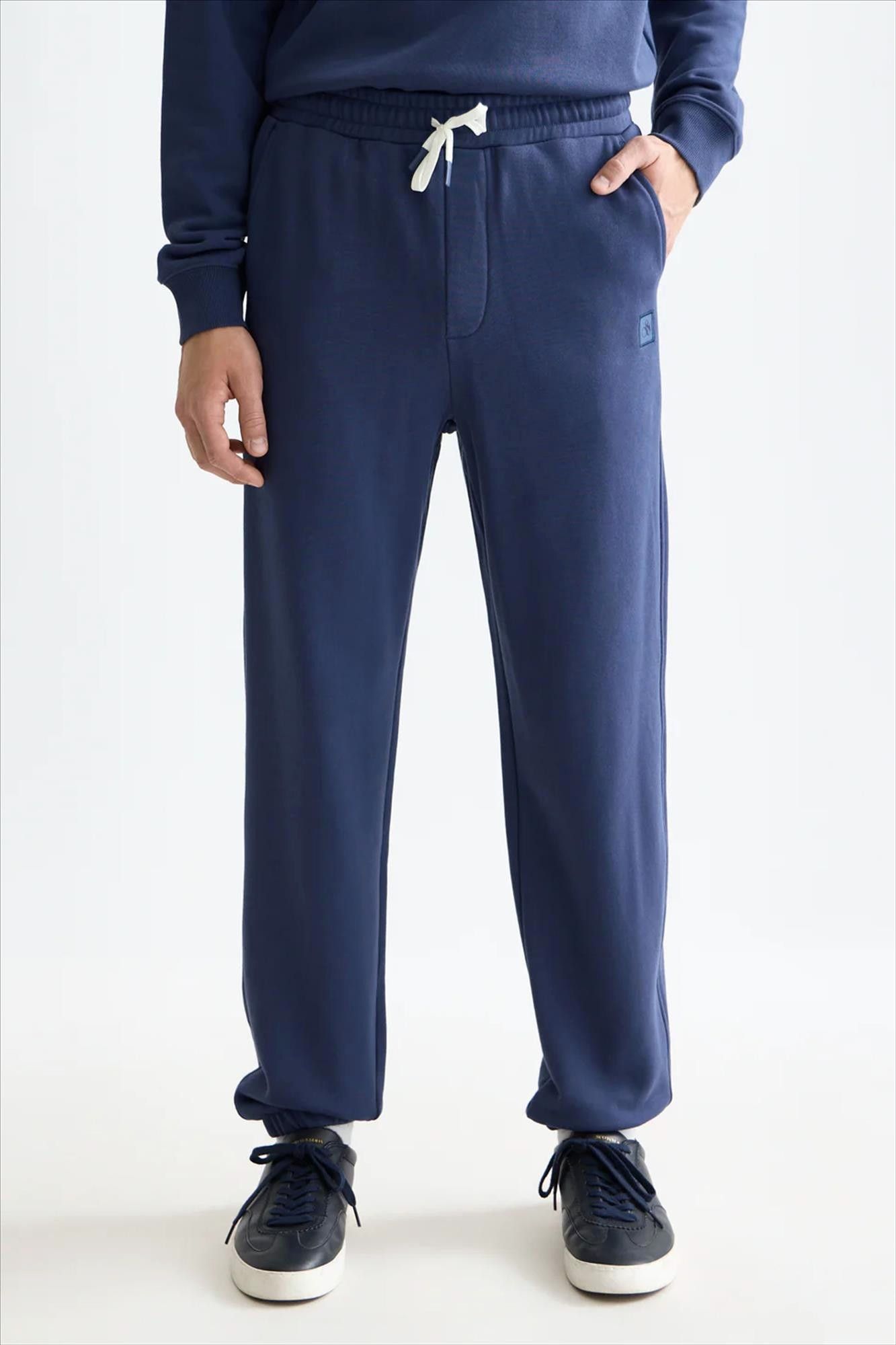 Scotch & Soda - Blauwe Logo Badge regular sweatpants