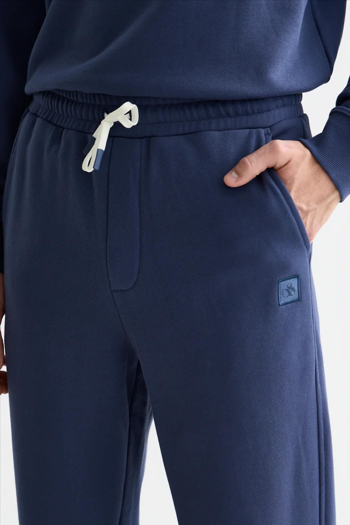 Scotch & Soda - Blauwe Logo Badge regular sweatpants