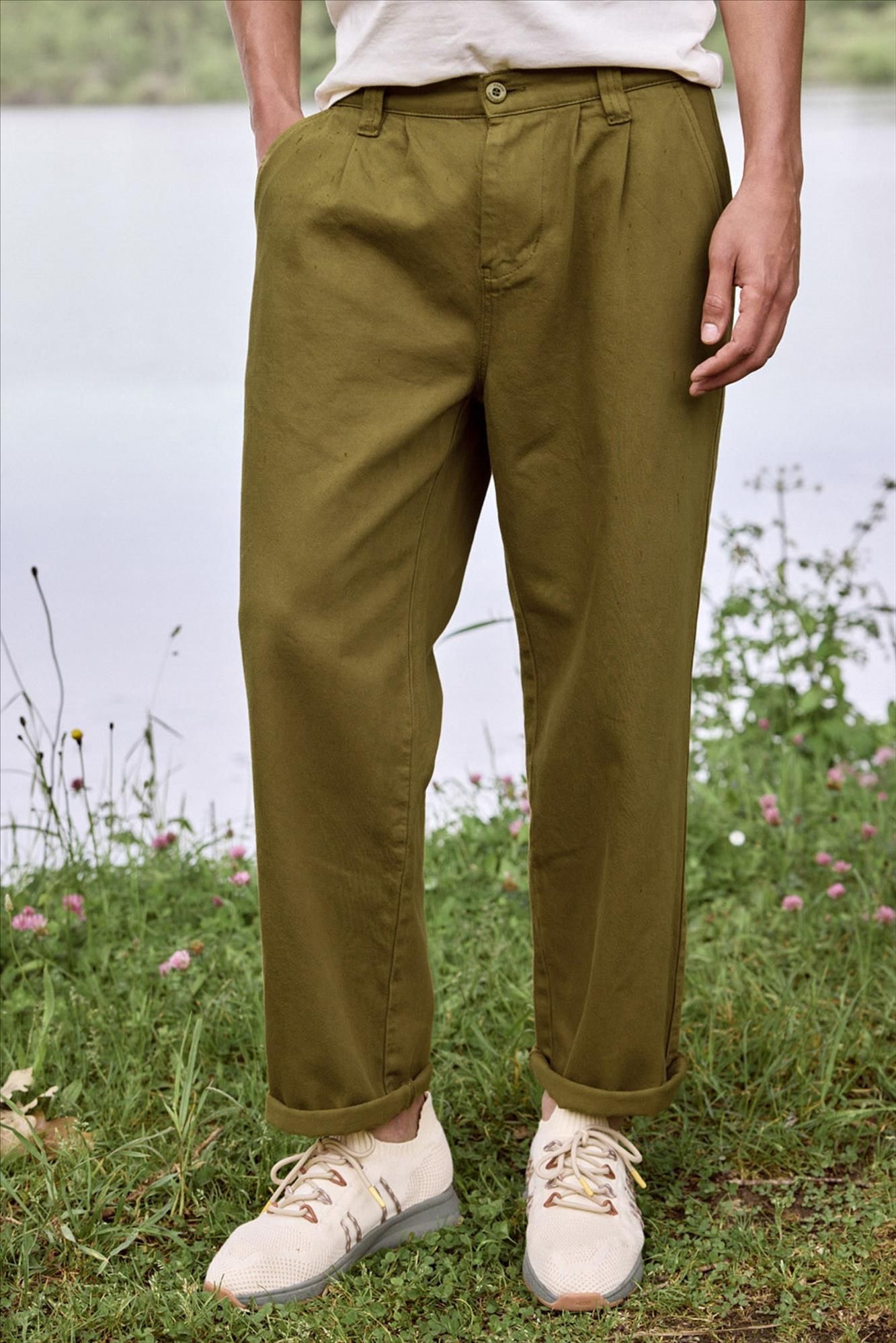 Faguo - Kaki Landais relaxed broek