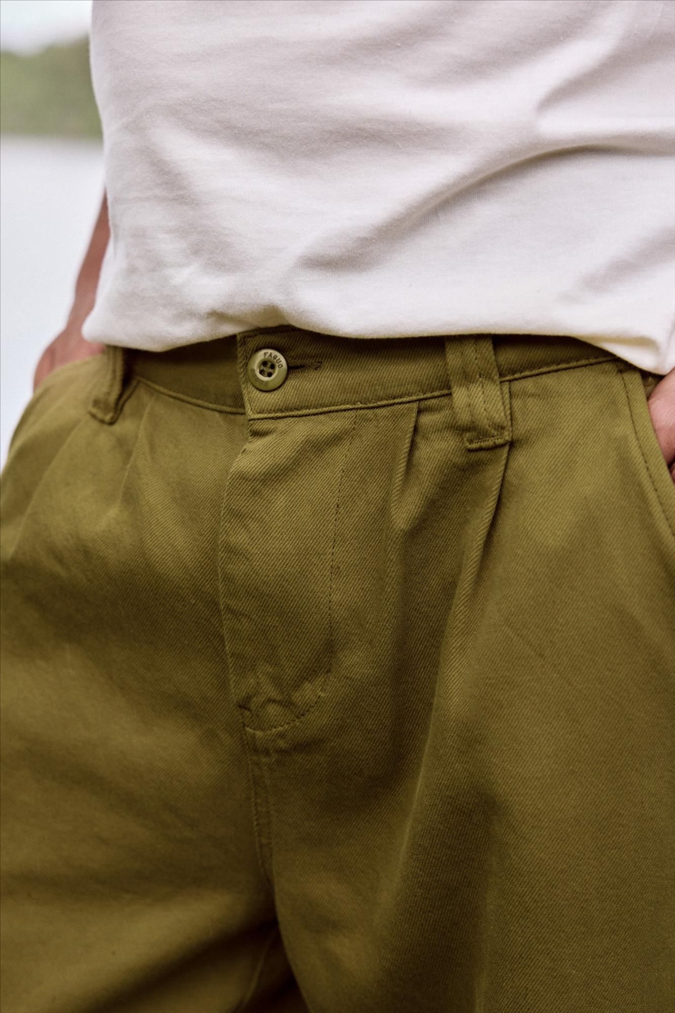 Faguo - Kaki Landais relaxed broek