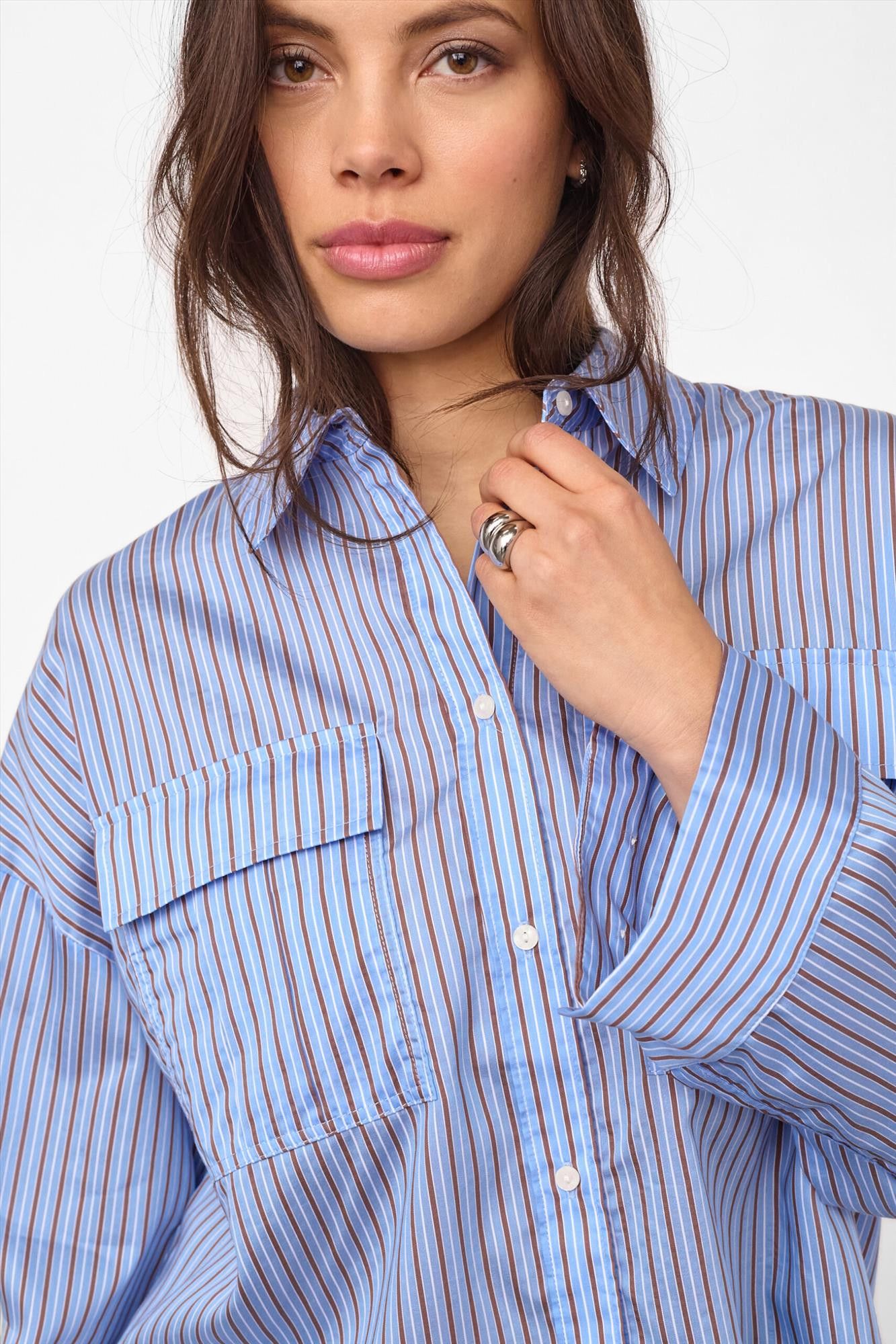 CO'COUTURE - Blauwe Anica blouse