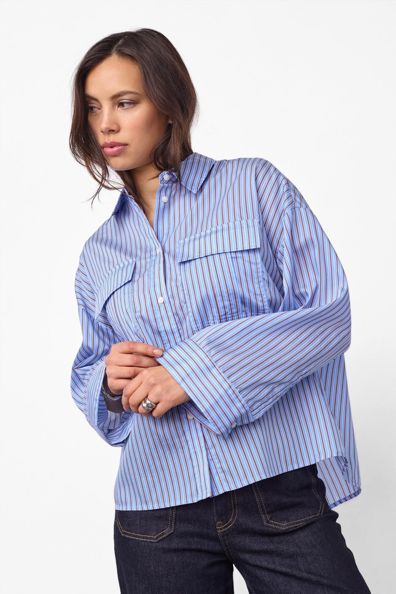 CO'COUTURE - Blauwe Anica blouse