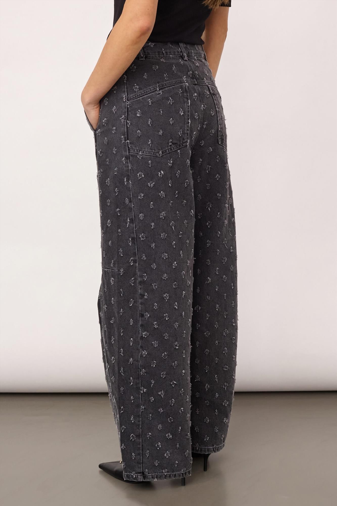 CO'COUTURE - Donkergrijze Derri Dot jeans