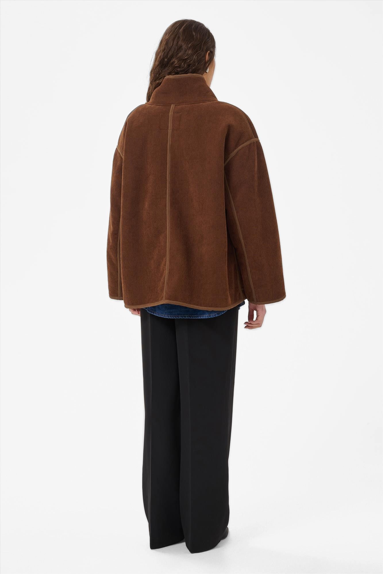 My Essential Wardrobe - Donkerbruine Funa Reversible jas