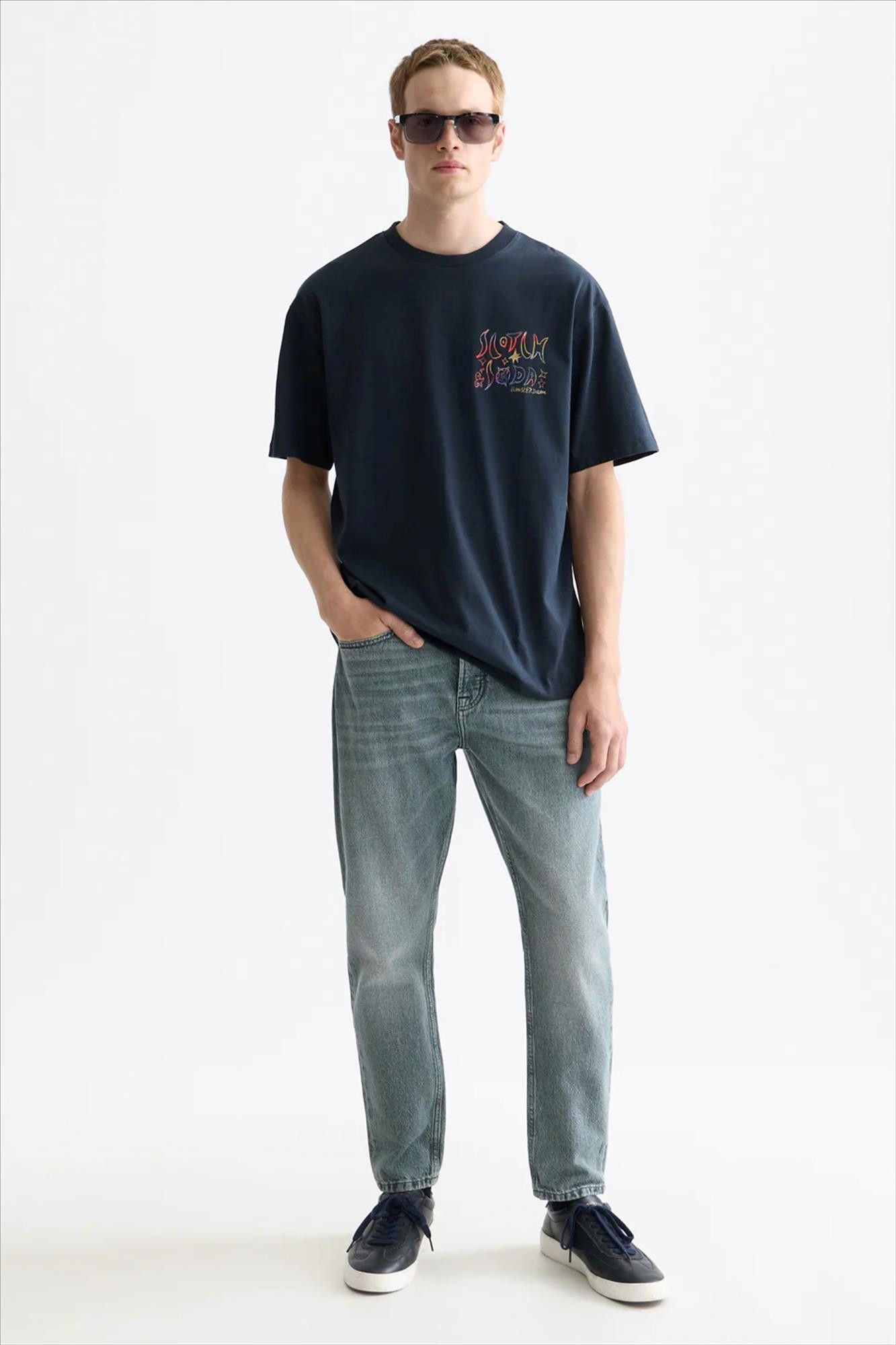 Scotch & Soda - Donkergrijze Dean loose tapered jeans