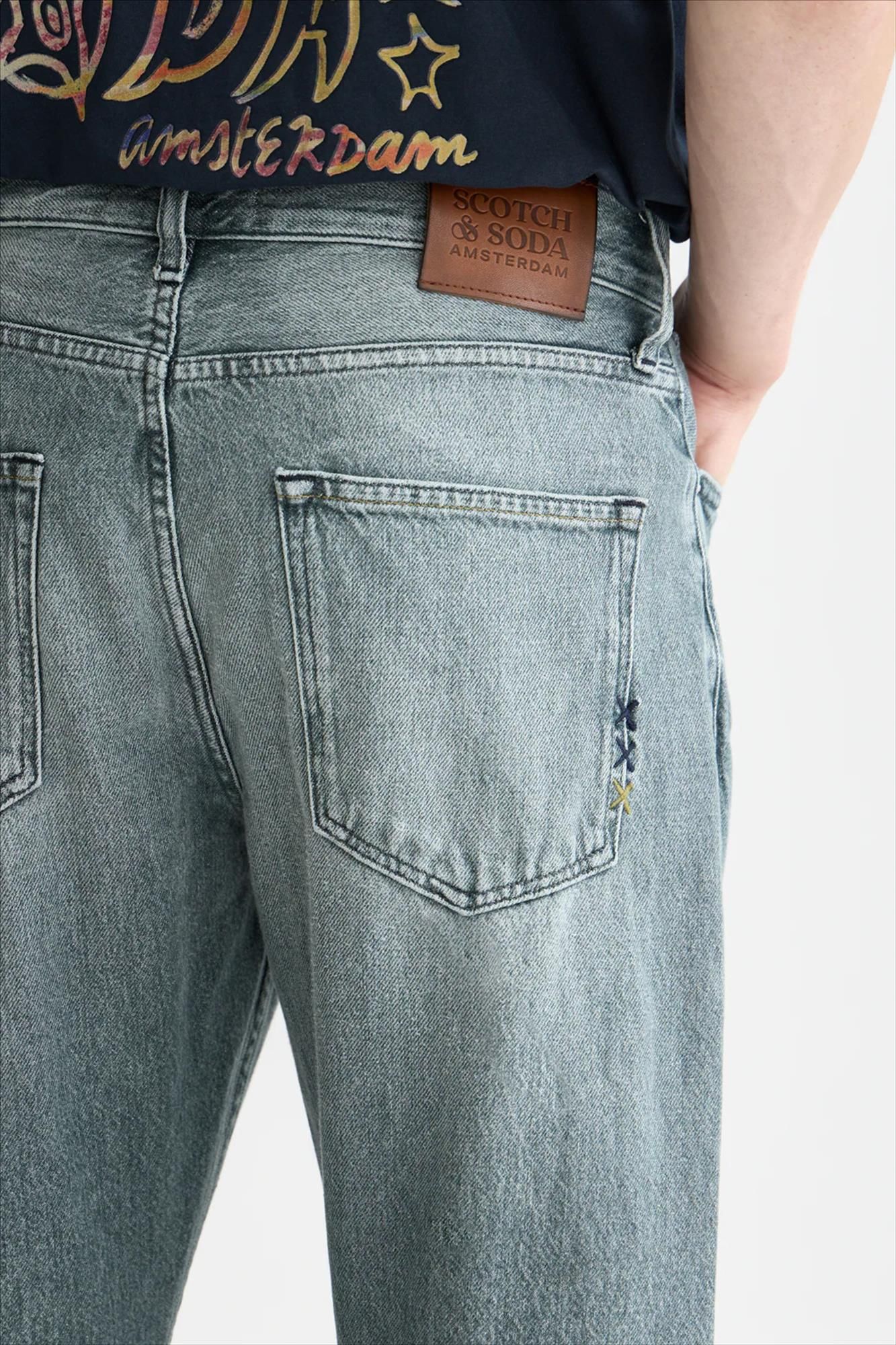 Scotch & Soda - Donkergrijze Dean loose tapered jeans
