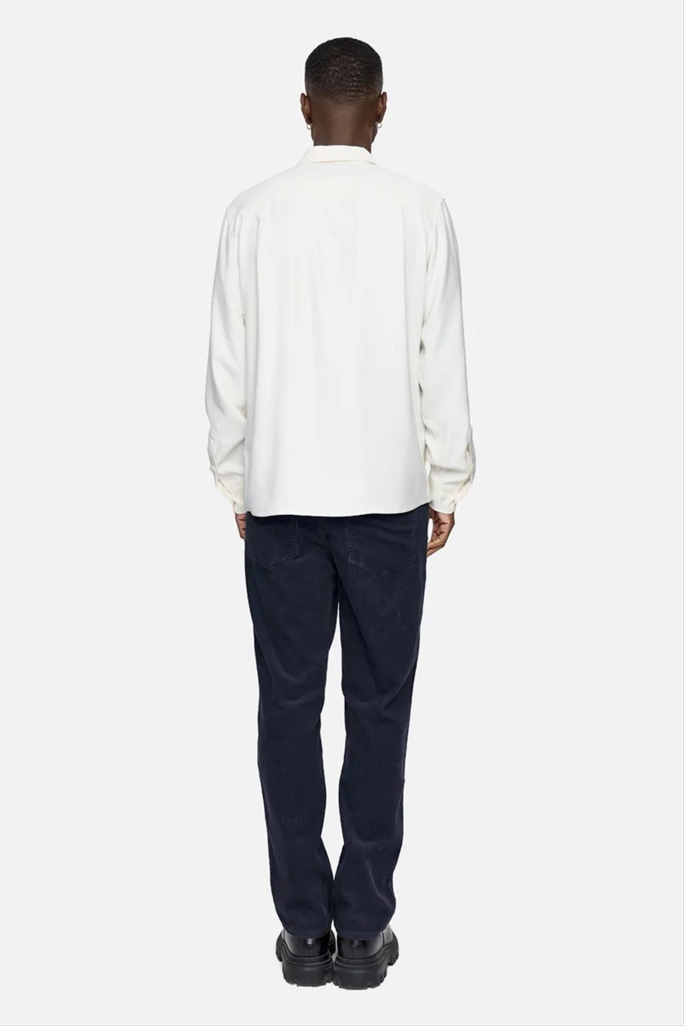 Minimum - Donkerblauwe Ribfluwelen Regular Tapered broek
