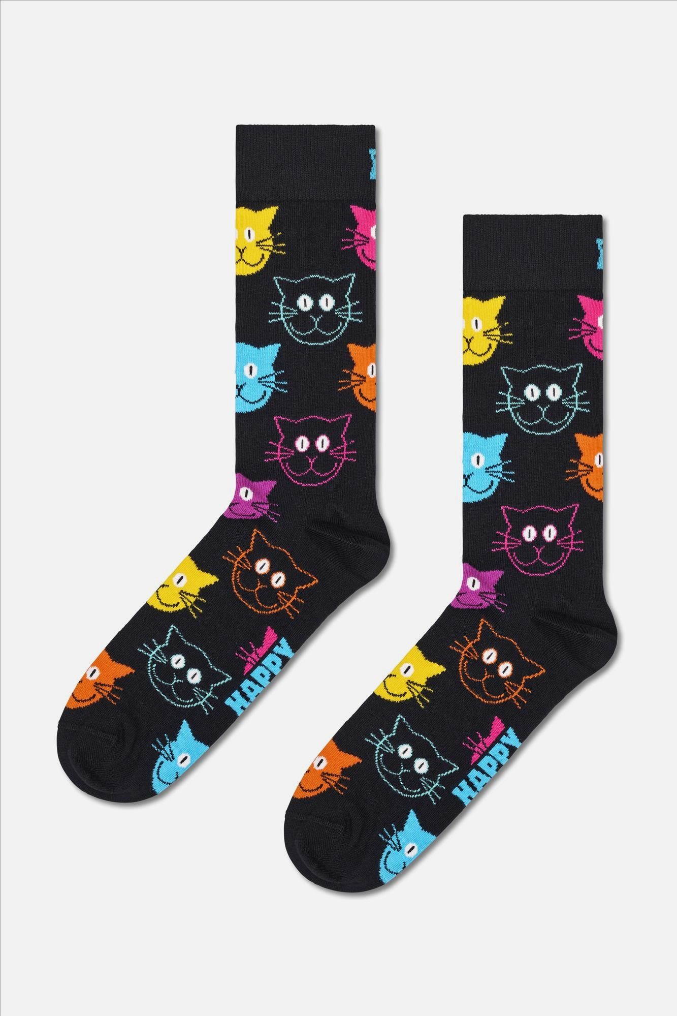 Happy Socks - Multicolour 3-pack Mixed Cat sokken, maat: 36-40