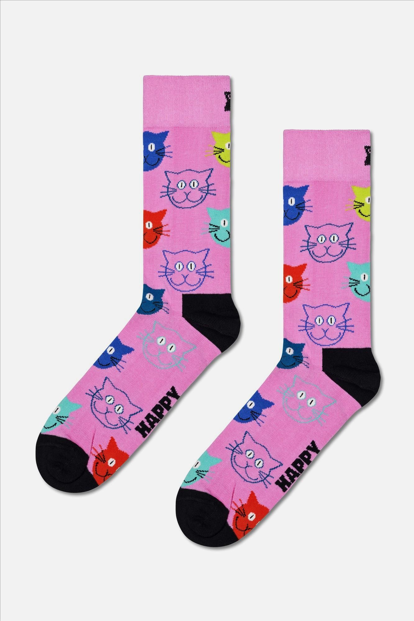 Happy Socks - Multicolour 3-pack Mixed Cat sokken, maat: 36-40