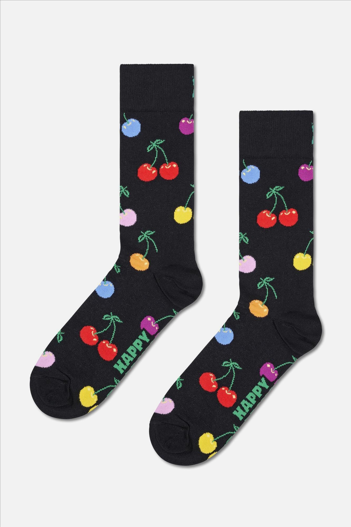 Happy Socks - Zwarte Cherry sokken, maat: 36-40