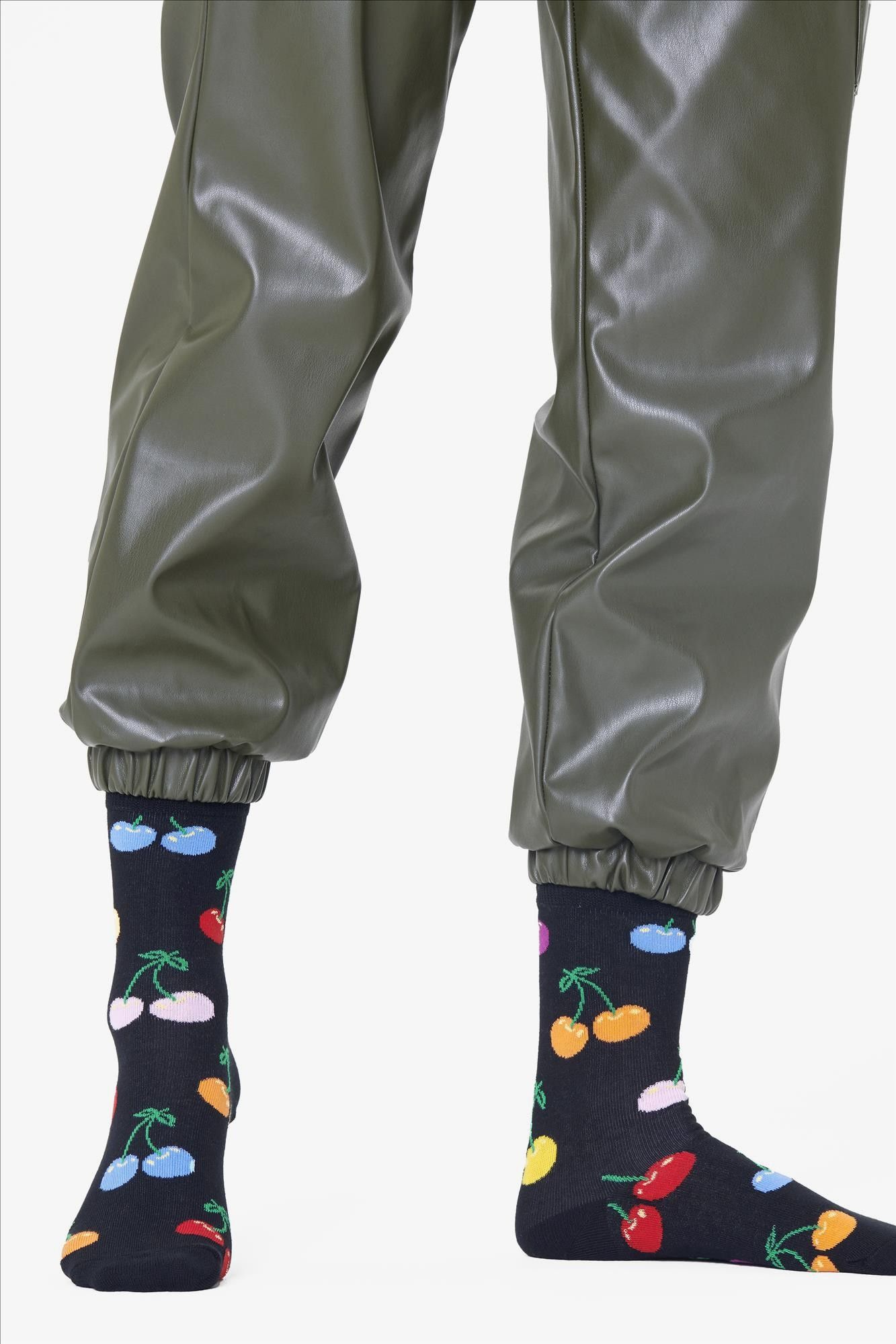 Happy Socks - Zwarte Cherry sokken, maat: 36-40