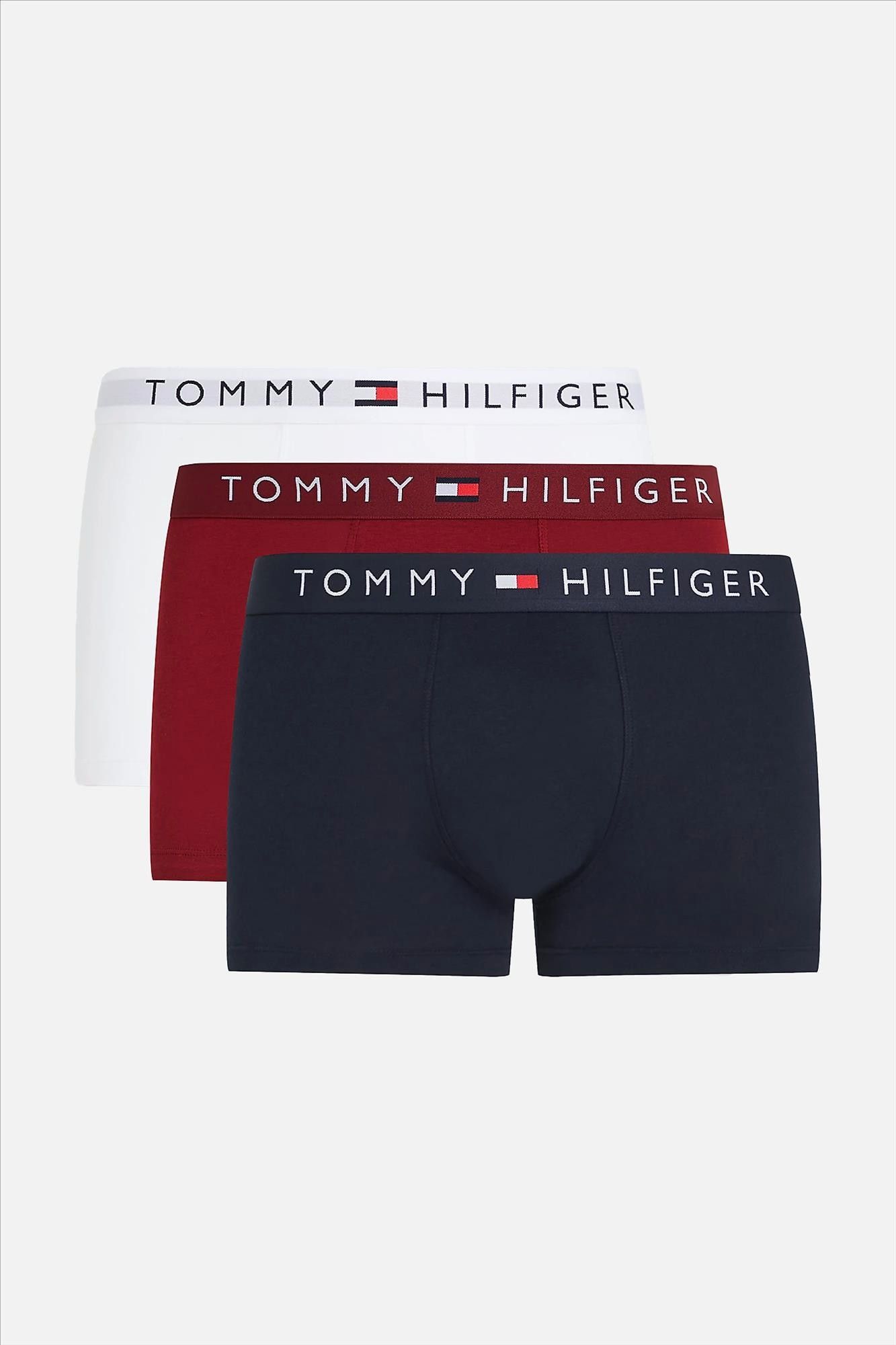 Tommy Hilfiger Underwear - Bordeaux-Wit-Zwarte 3-pack Original trunk boxershorts