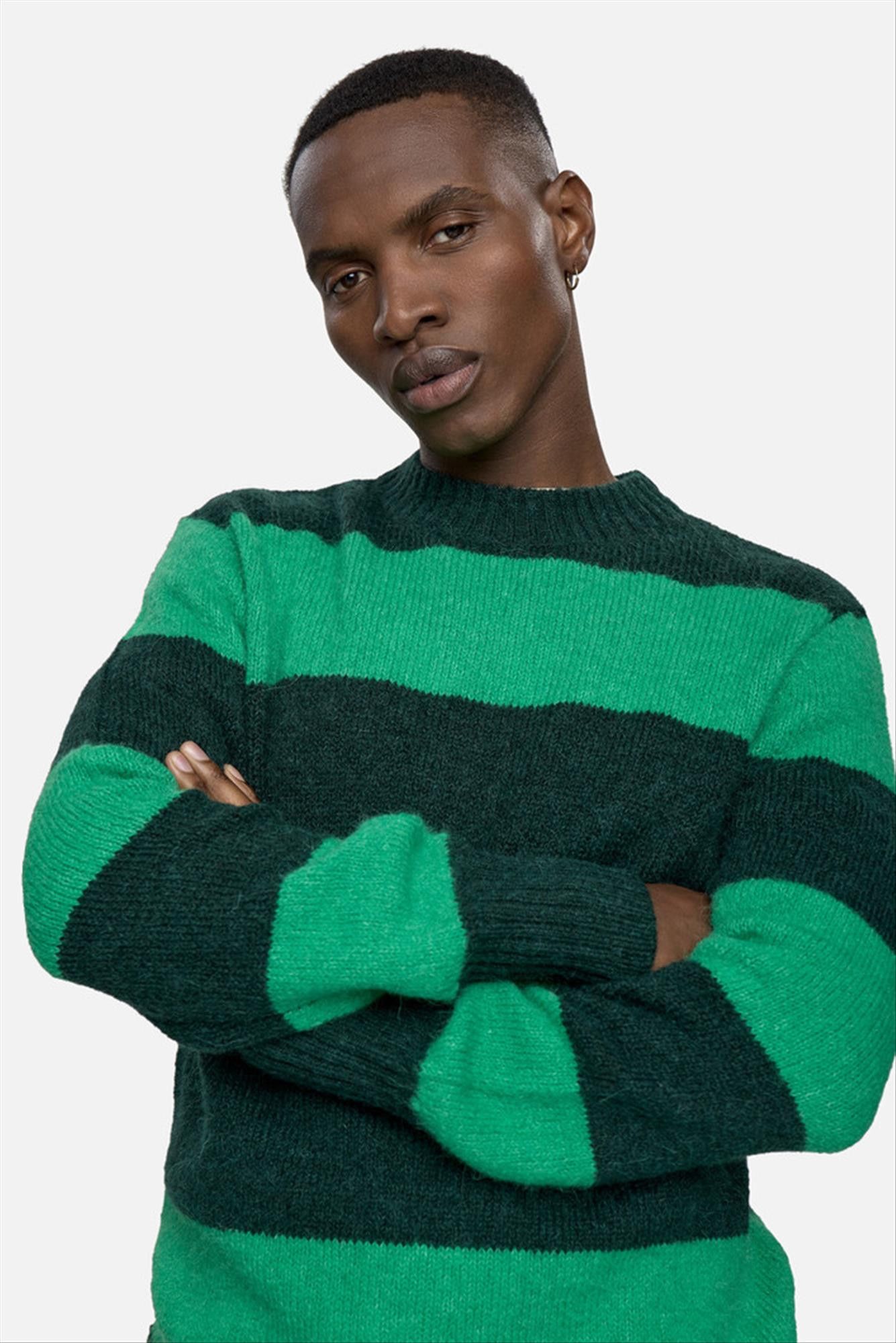 Minimum - Groen Gestreepte Fraser jumper trui