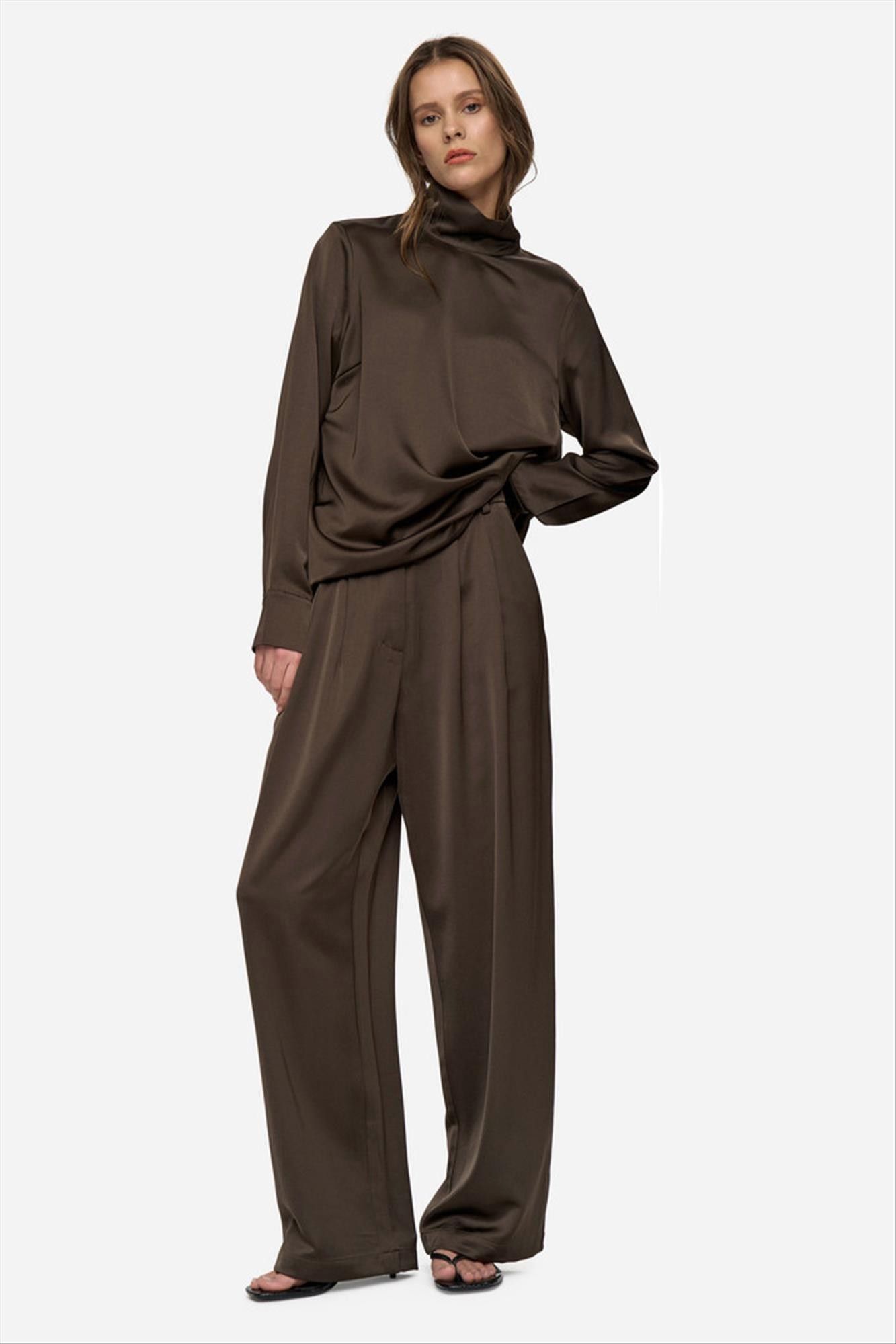 Minimum - Bruine satijnen Lunay broek