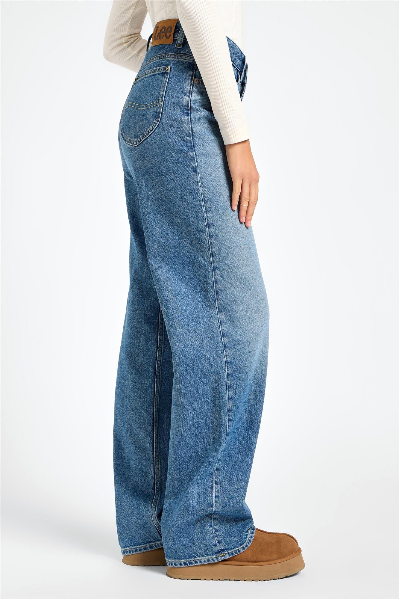 Lee - Modern Blauwe Rider loose straight jeans