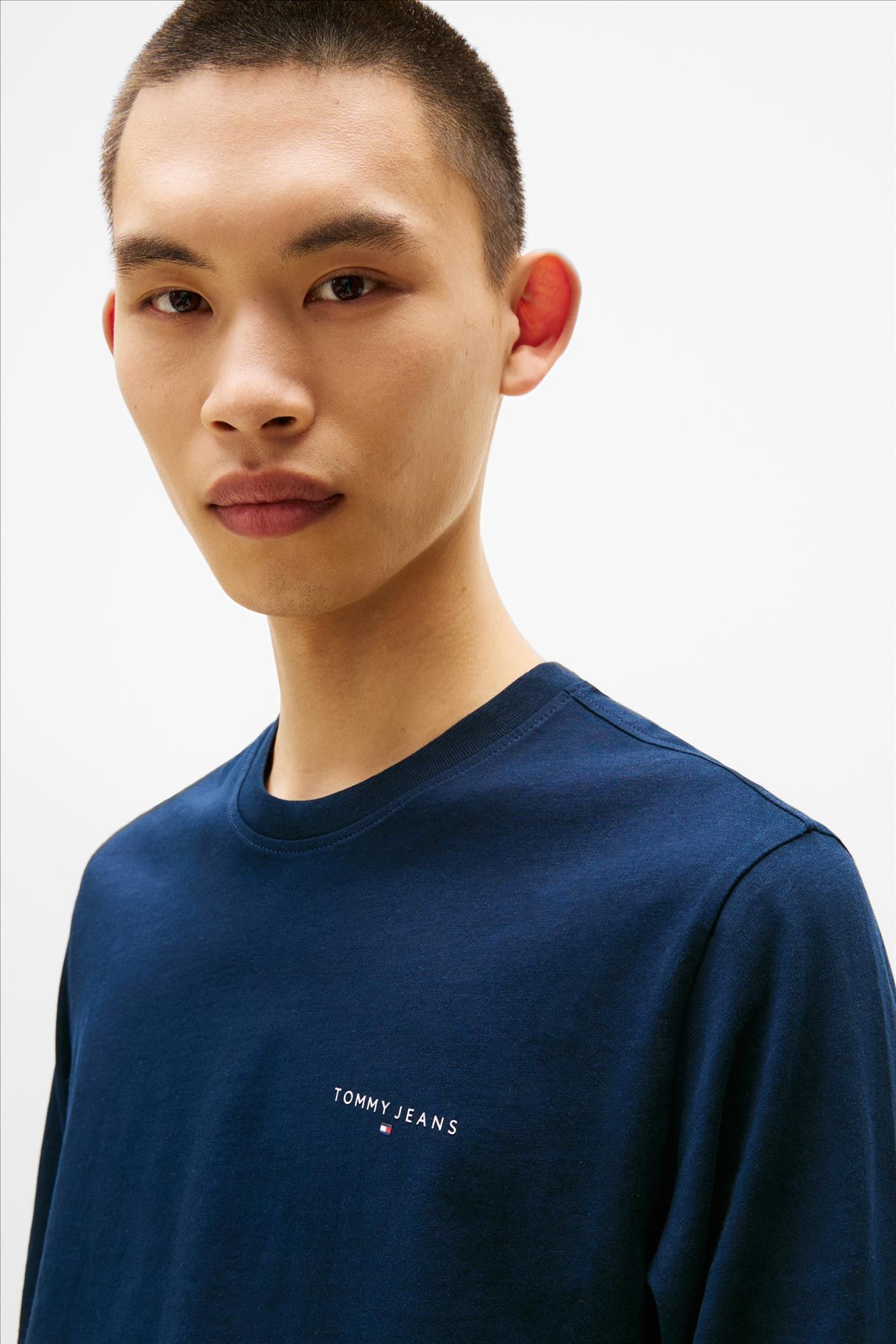 Tommy Jeans - Donkerblauwe Linear slim longsleeve