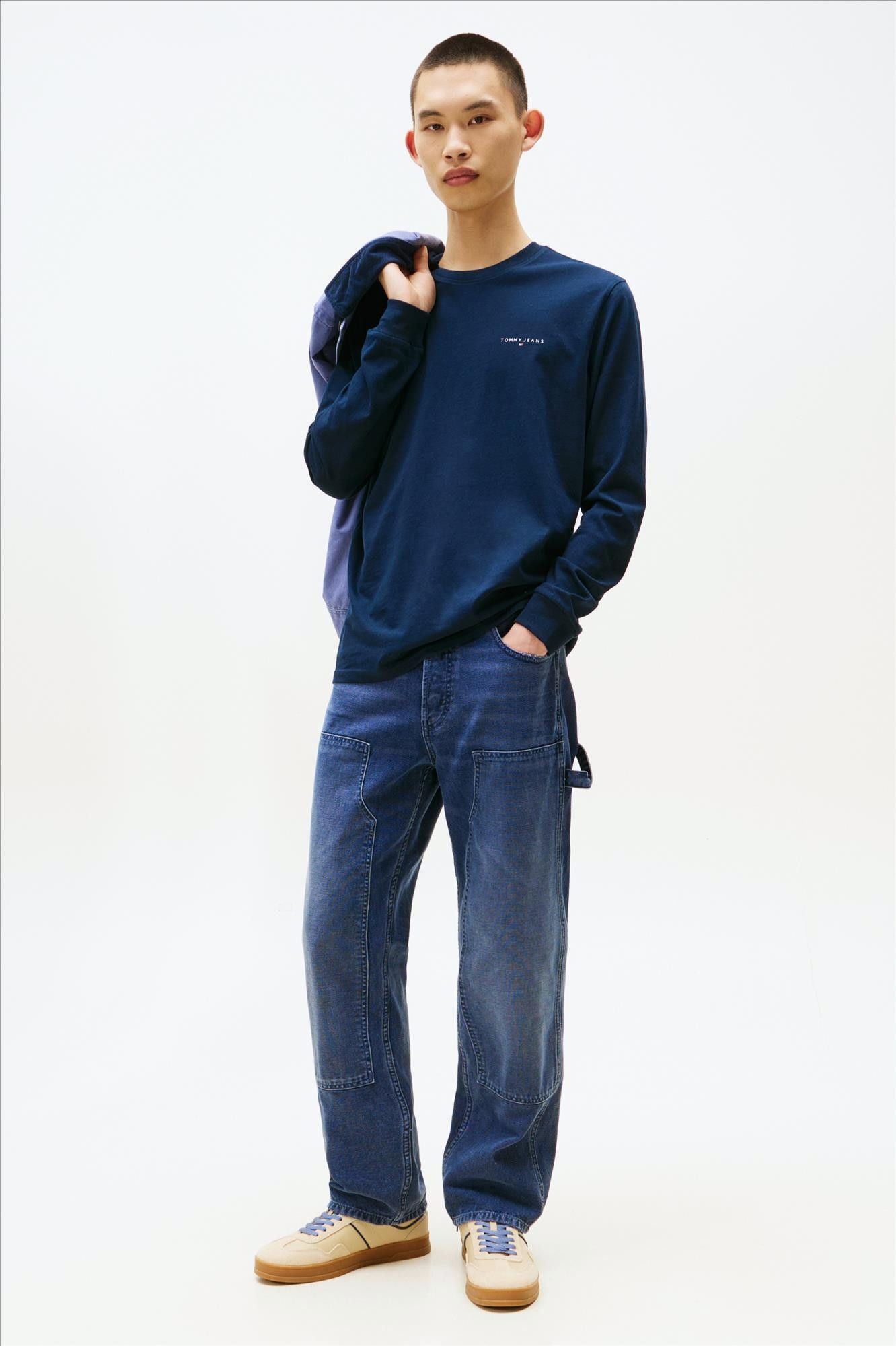 Tommy Jeans - Donkerblauwe Linear slim longsleeve