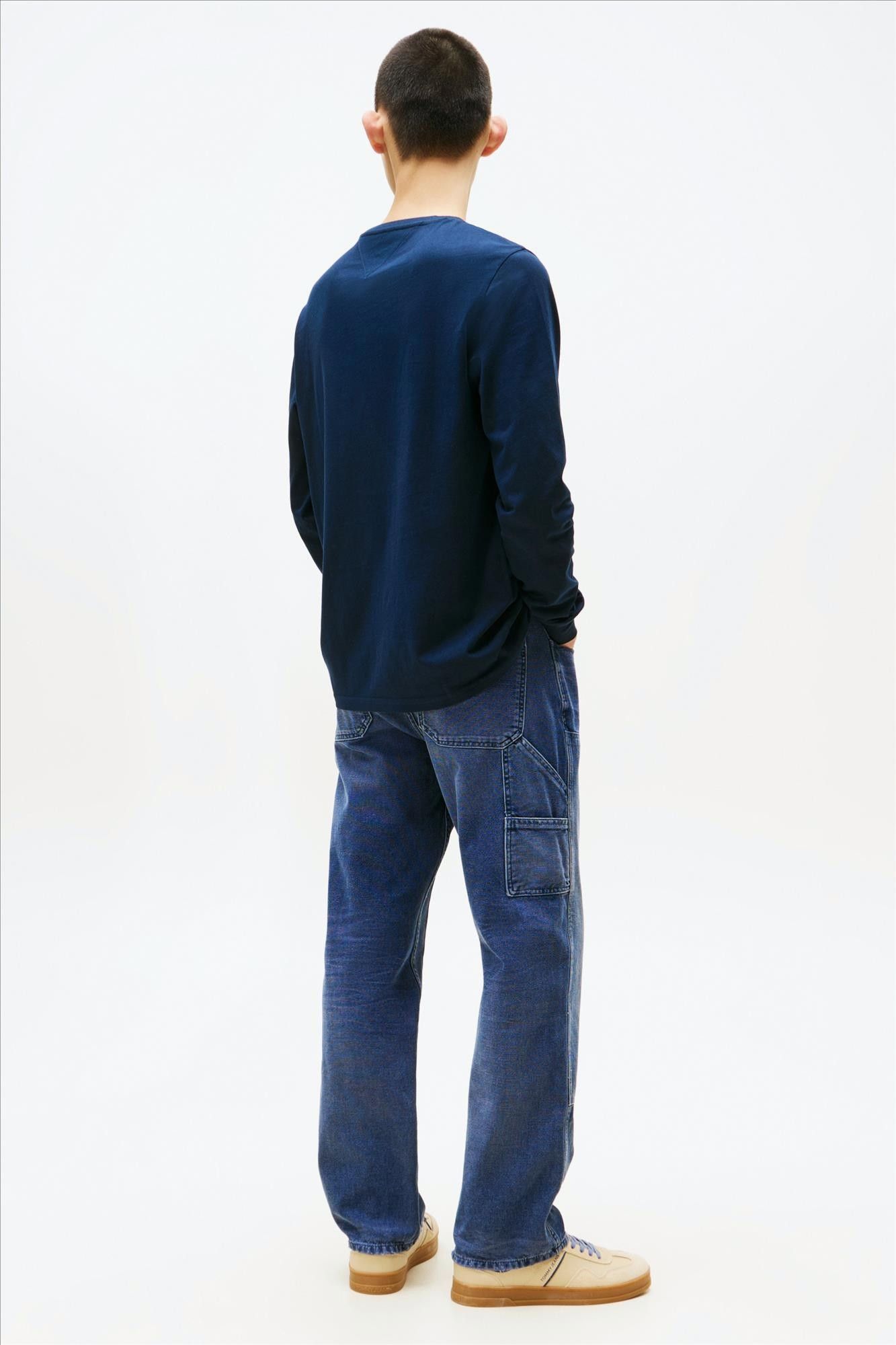 Tommy Jeans - Donkerblauwe Linear slim longsleeve