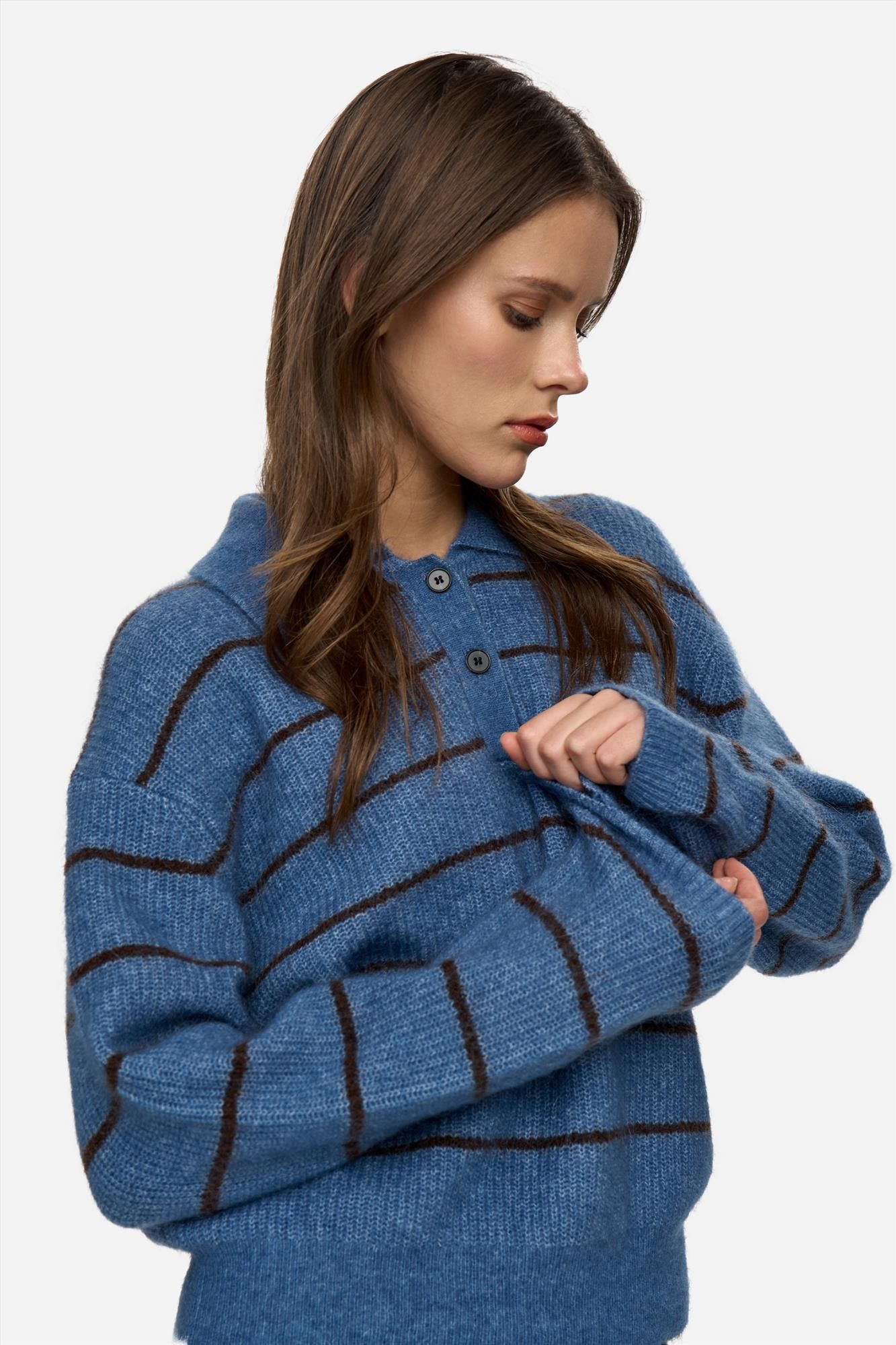 Minimum - Blauw Gestreepte Ranni polotrui
