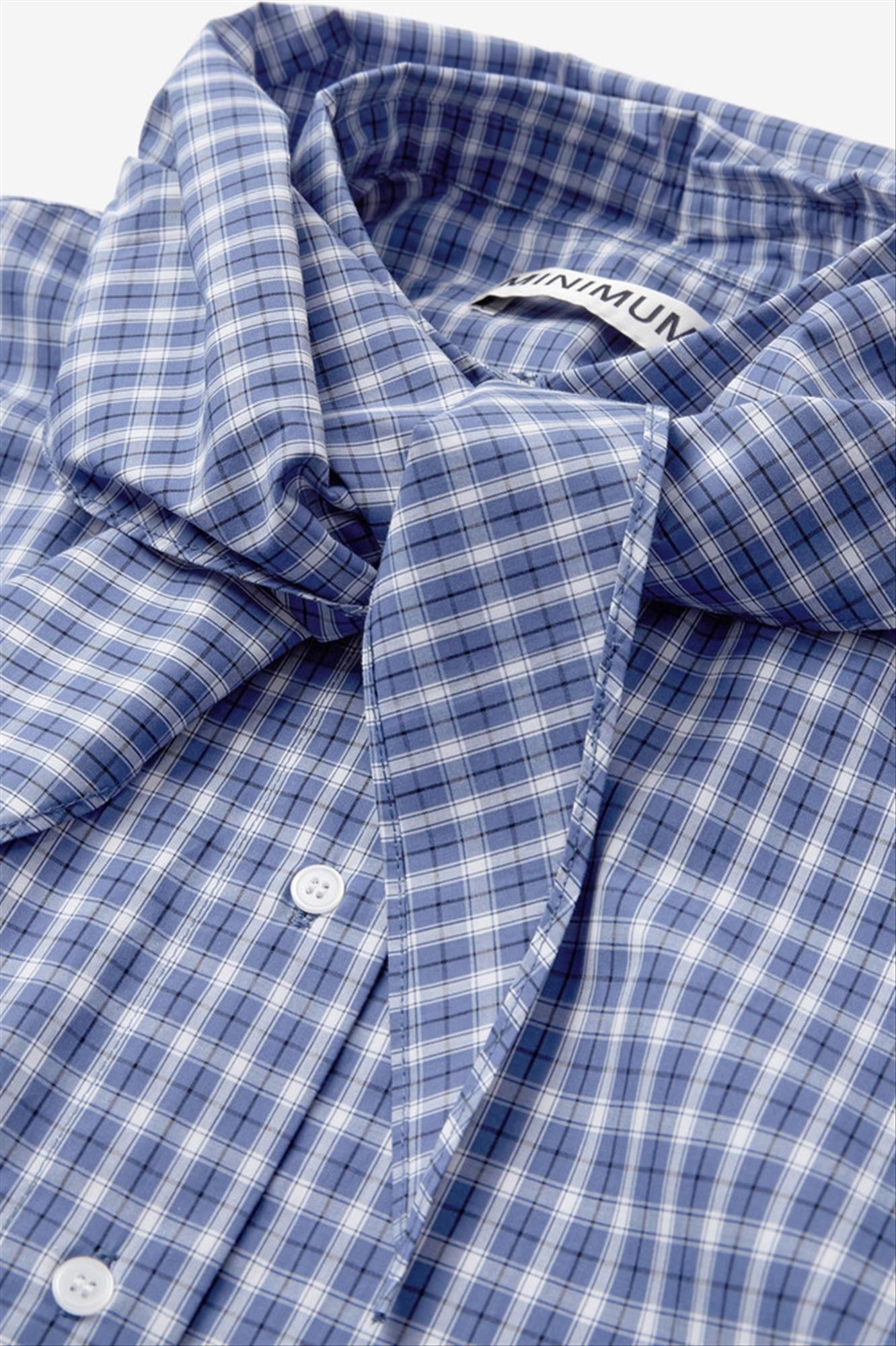 Minimum - Blauw Geruite Harper blouse