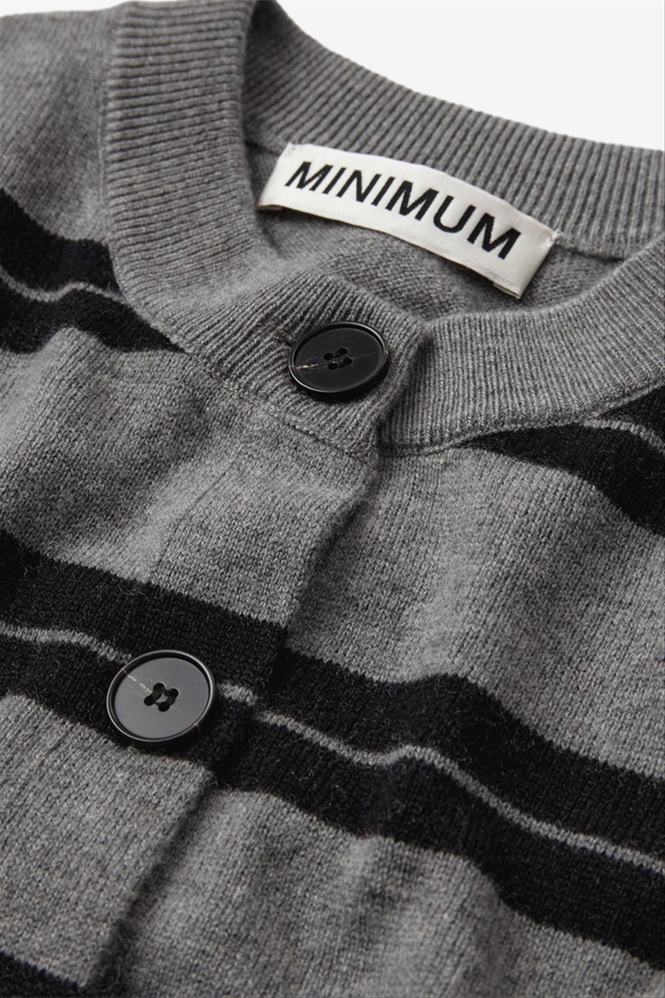 Minimum - Grijs-Zwart Gestreepte Assiana cardigan