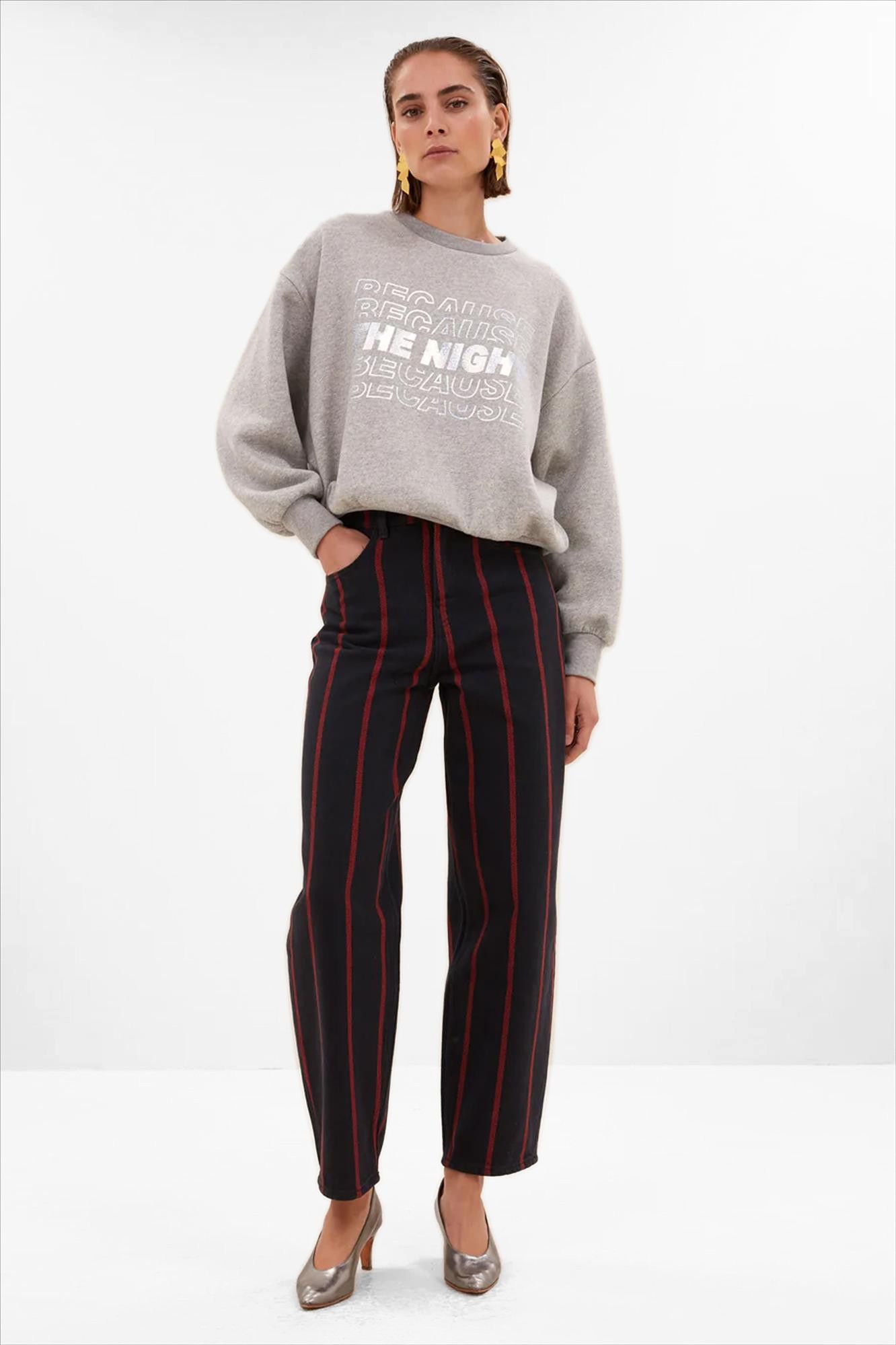 BY BAR - Zwart-Rode Lew Rocky jeans