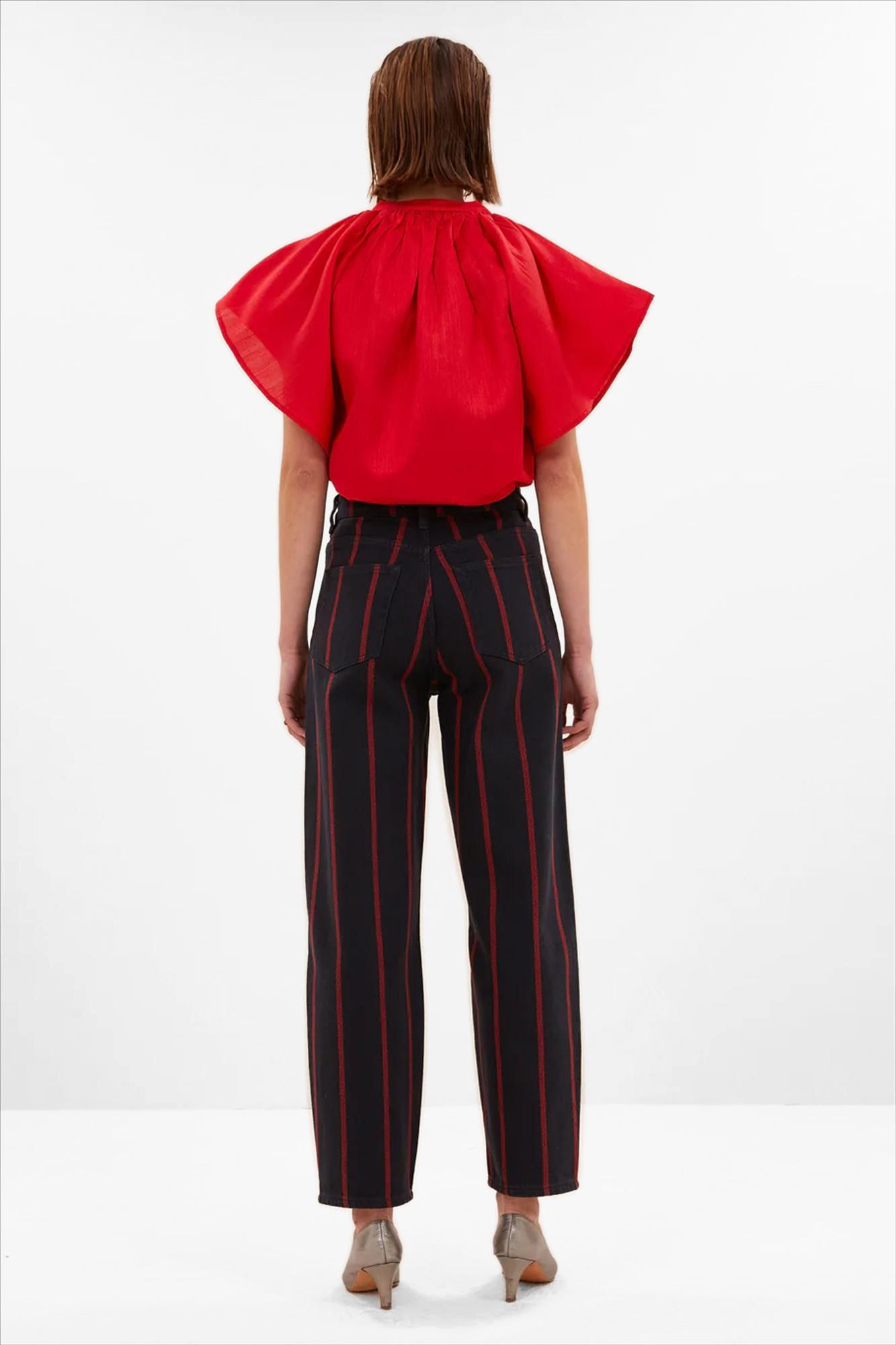 BY BAR - Zwart-Rode Lew Rocky jeans